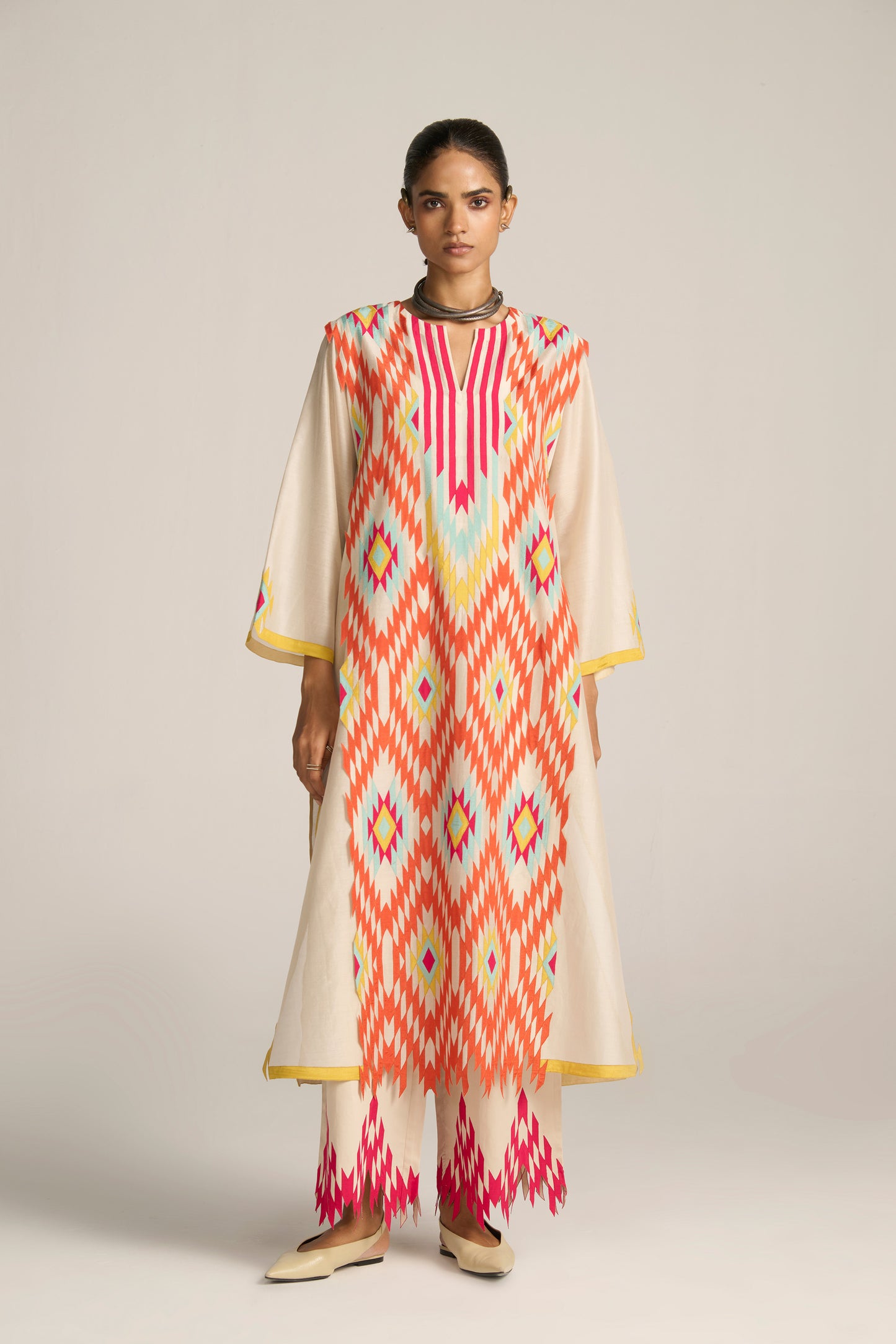 PANELLED A-LINE KAMEEZ
