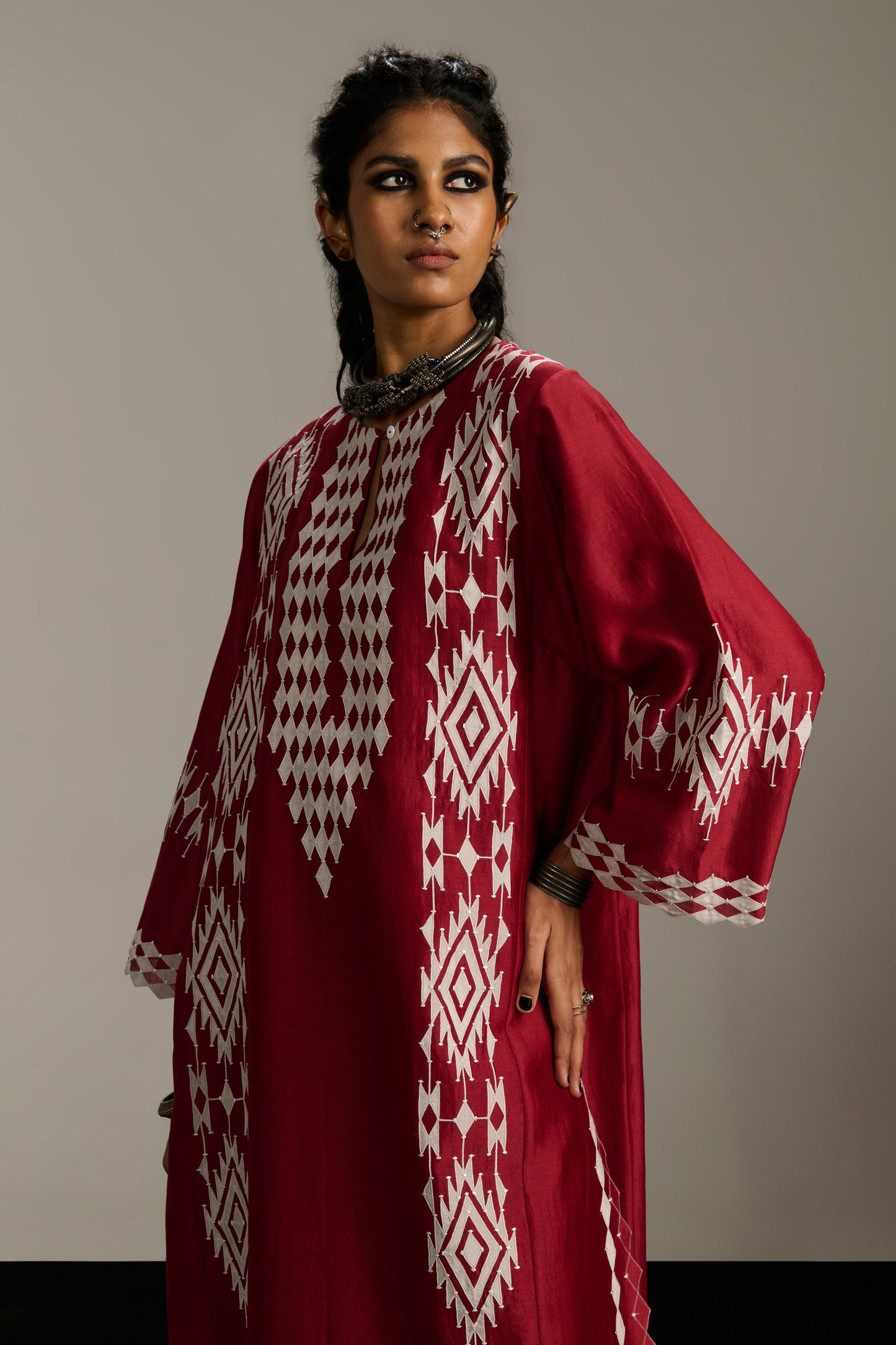 PANELLED A-LINE KAMEEZ