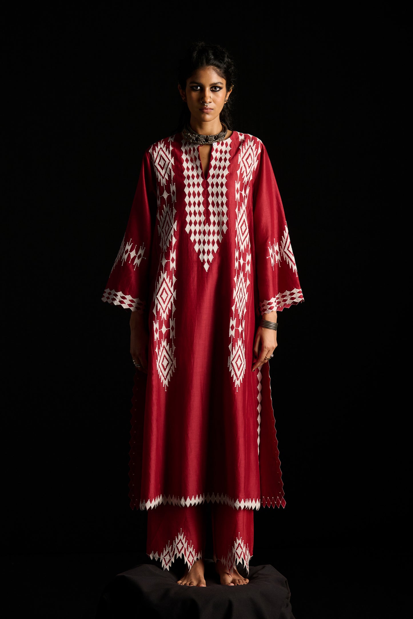 PANELLED A-LINE KAMEEZ