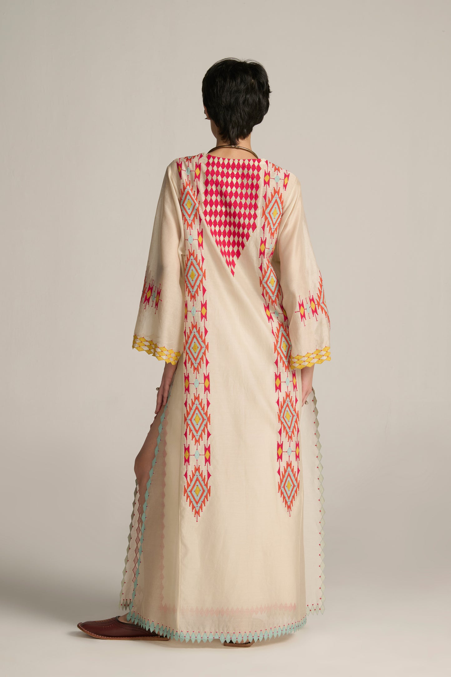 PANELLED A-LINE MAXI DRESS