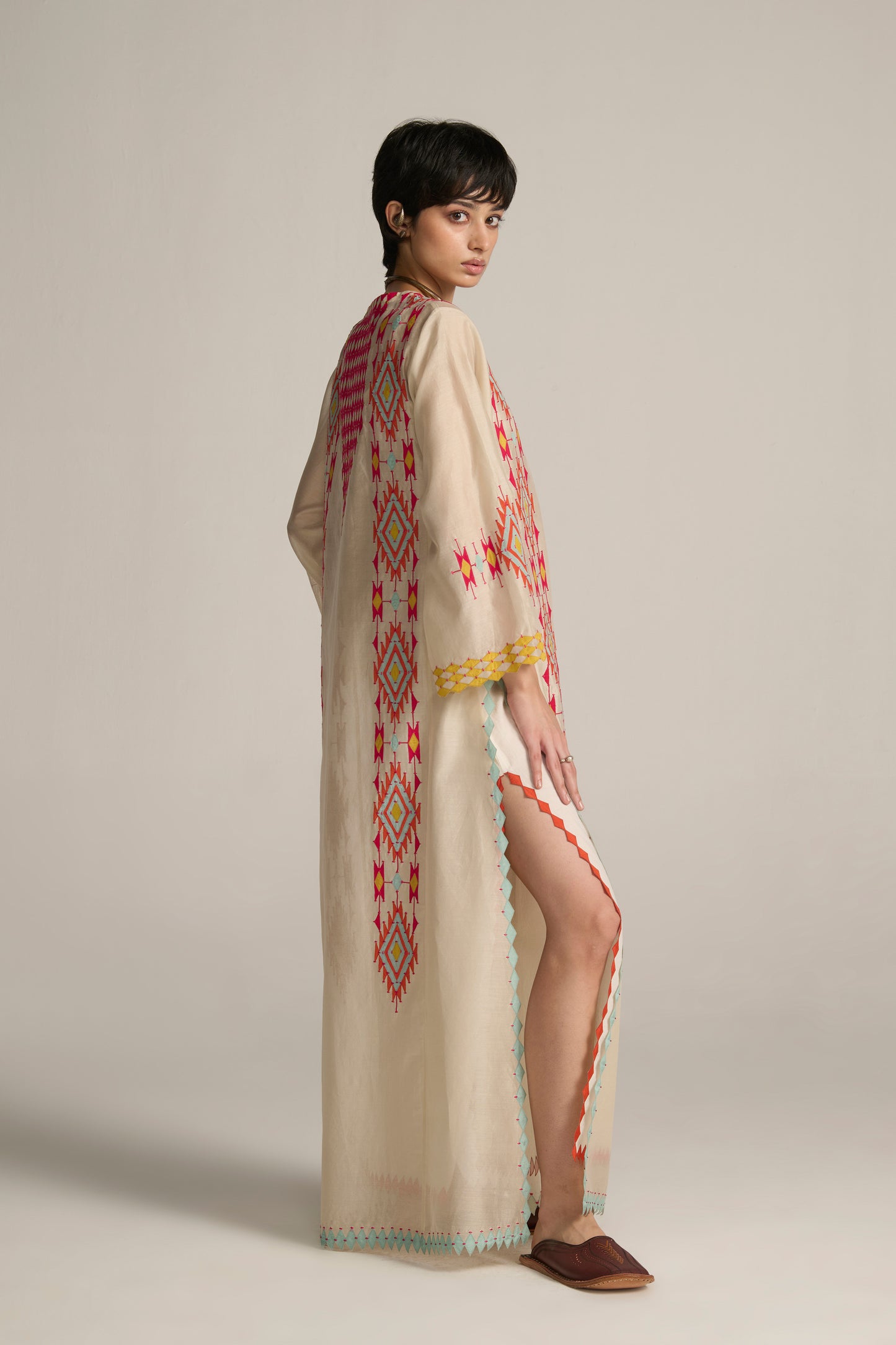 PANELLED A-LINE MAXI DRESS