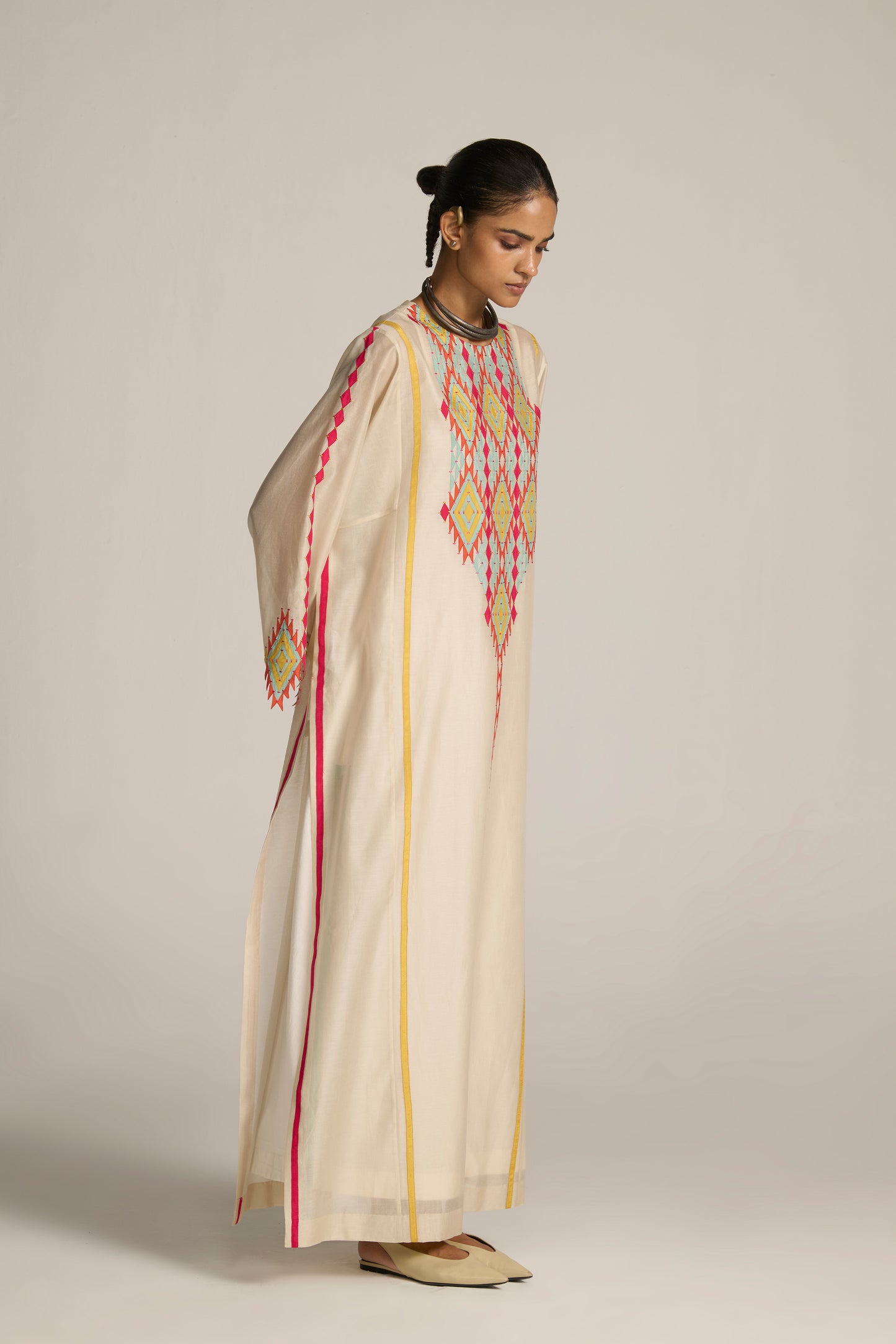 PANELLED KAFTAN DRESS