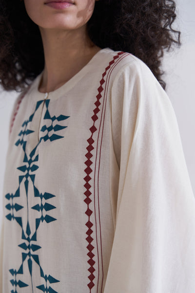 TRIBAL PANELLED KAFTAN DRESS