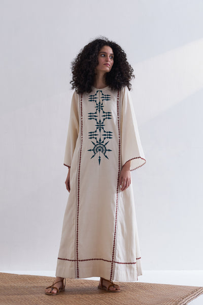 TRIBAL PANELLED KAFTAN DRESS