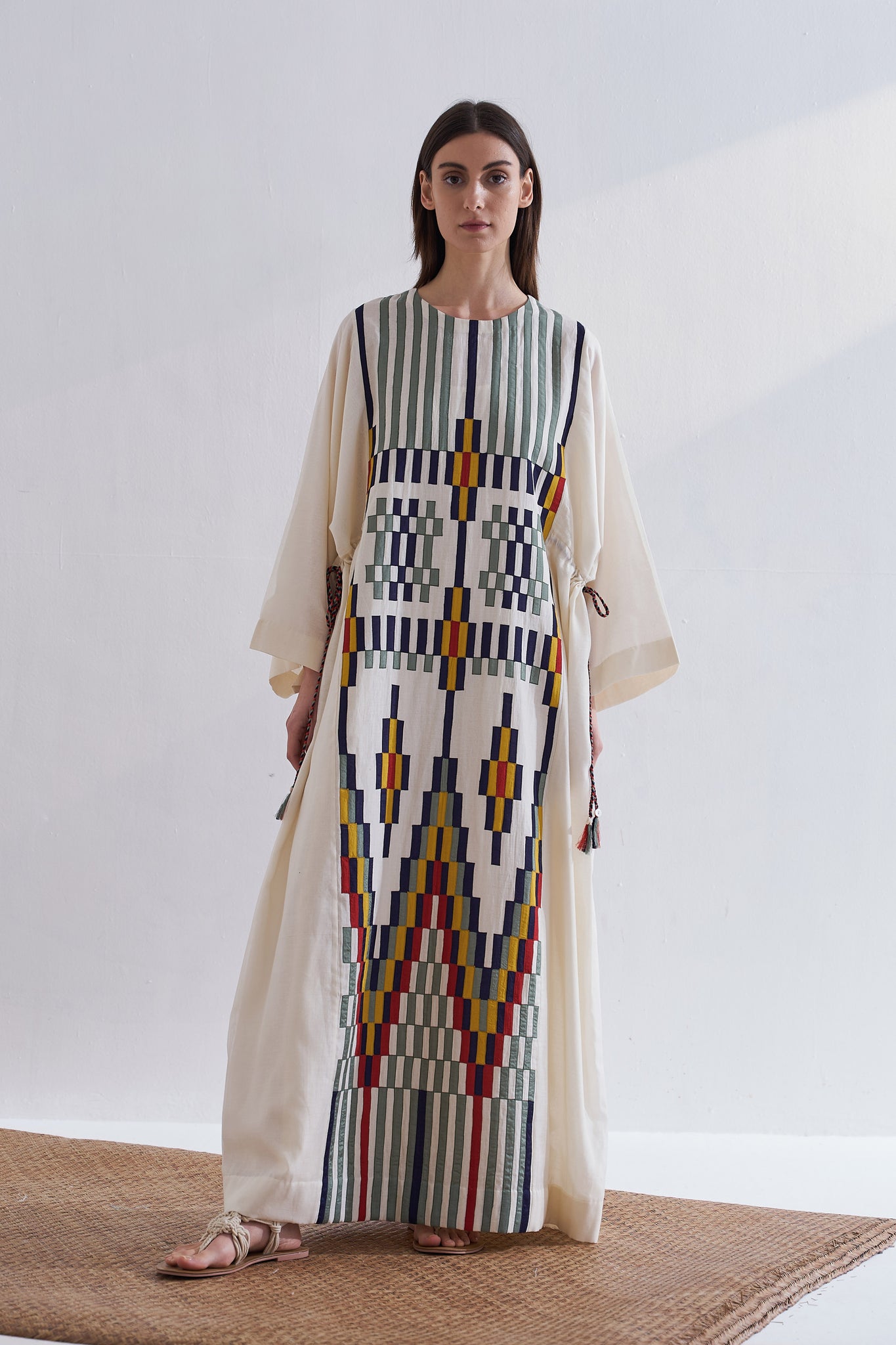 PANELLED KAFTAN DRESS