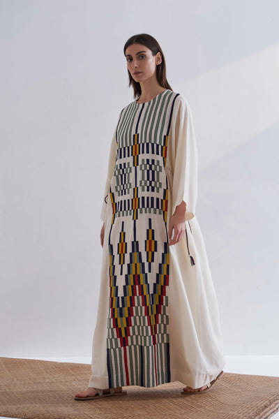 PANELLED KAFTAN DRESS