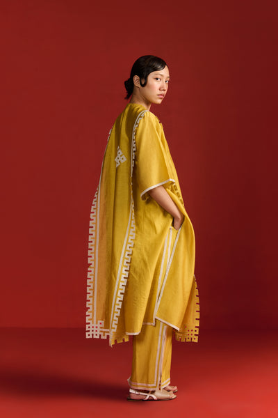 ORIENTAL BORDER PANELLED KAFTAN KAMEEZ