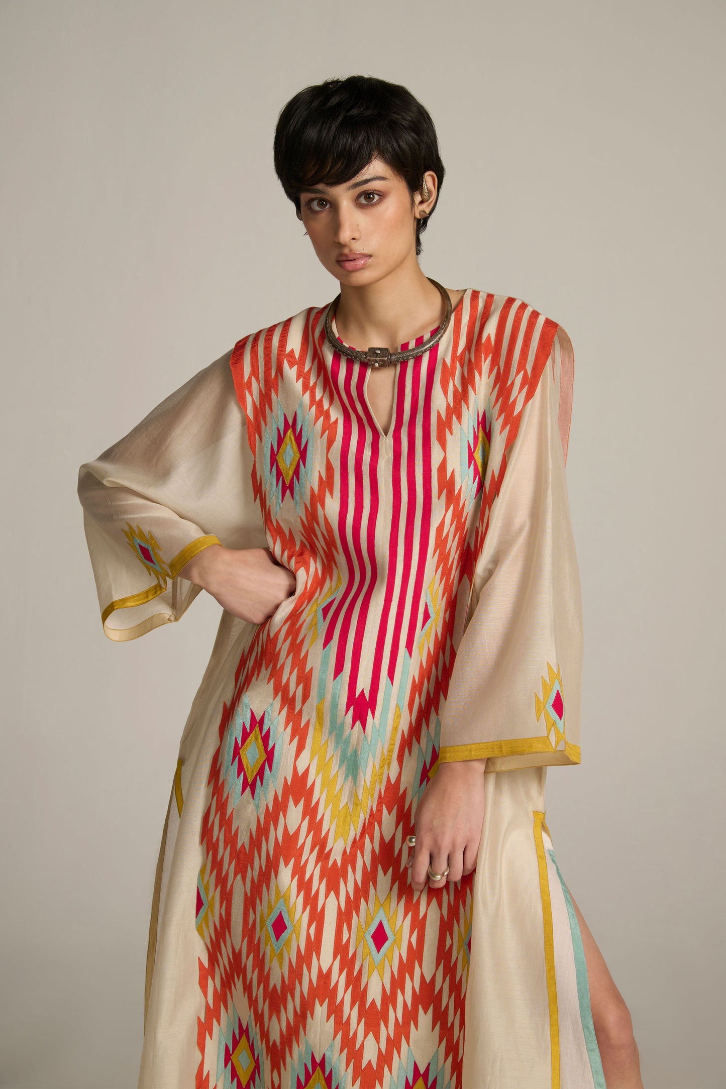 PANELLED KAFTAN