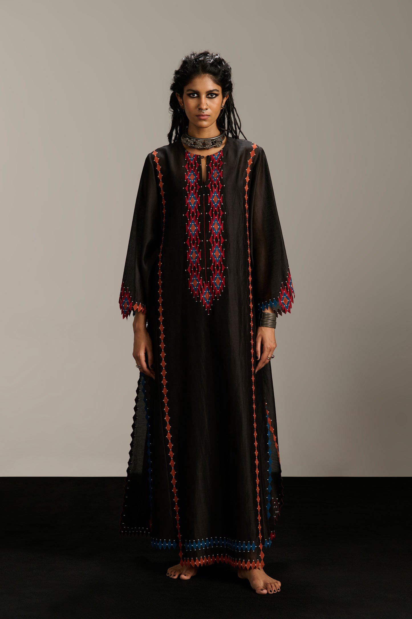 PANELLED LONG KAFTAN