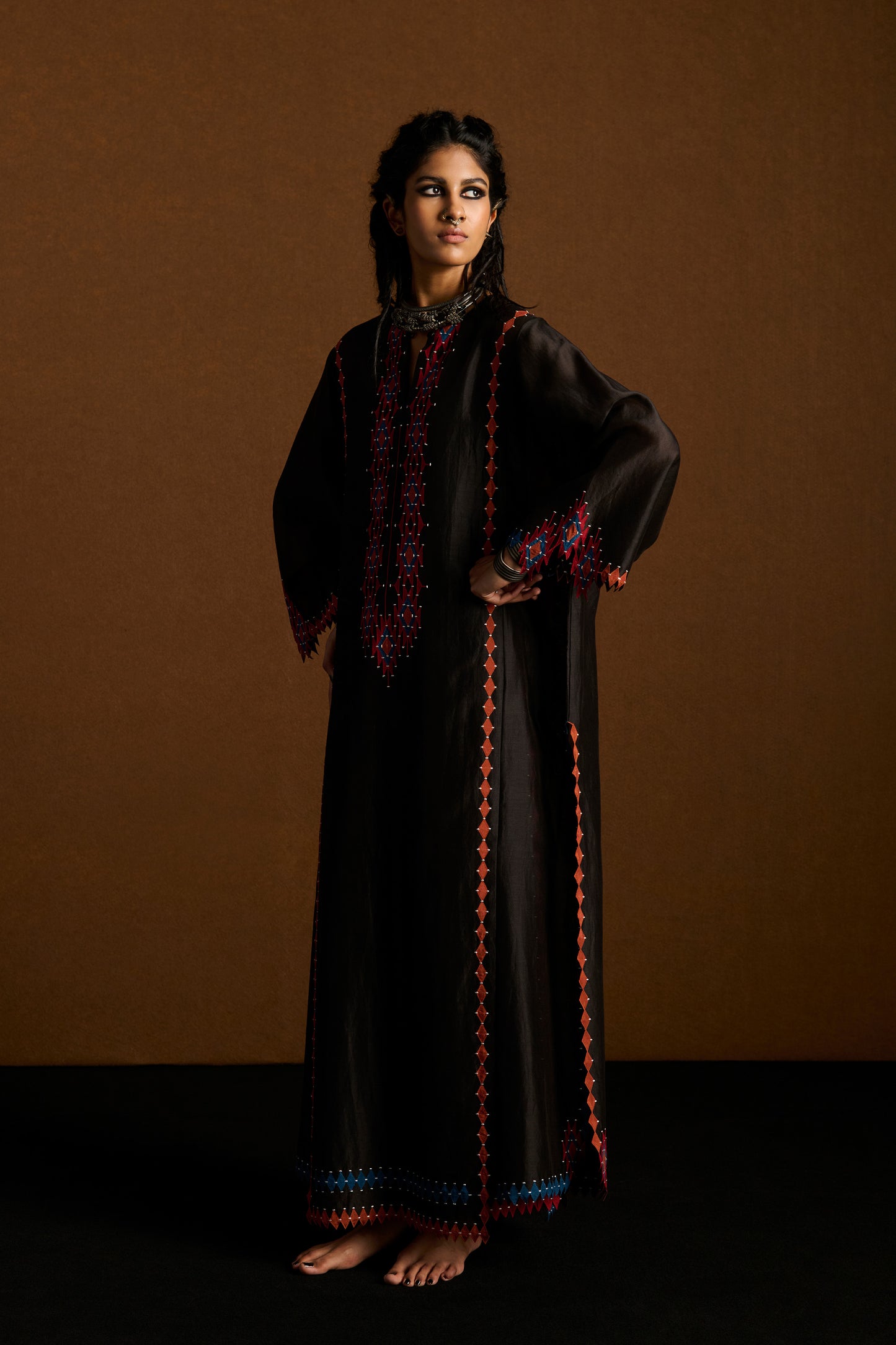 PANELLED LONG KAFTAN