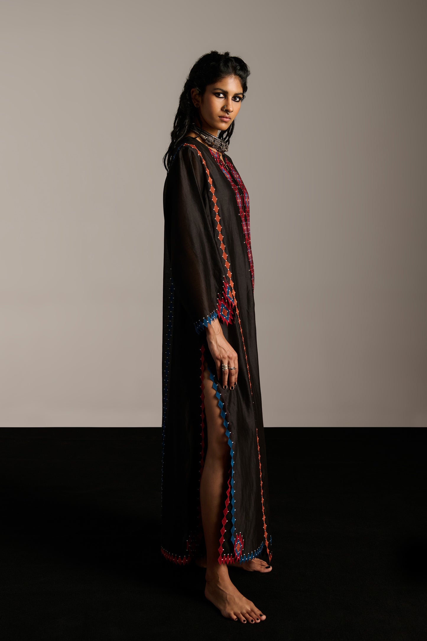 PANELLED LONG KAFTAN