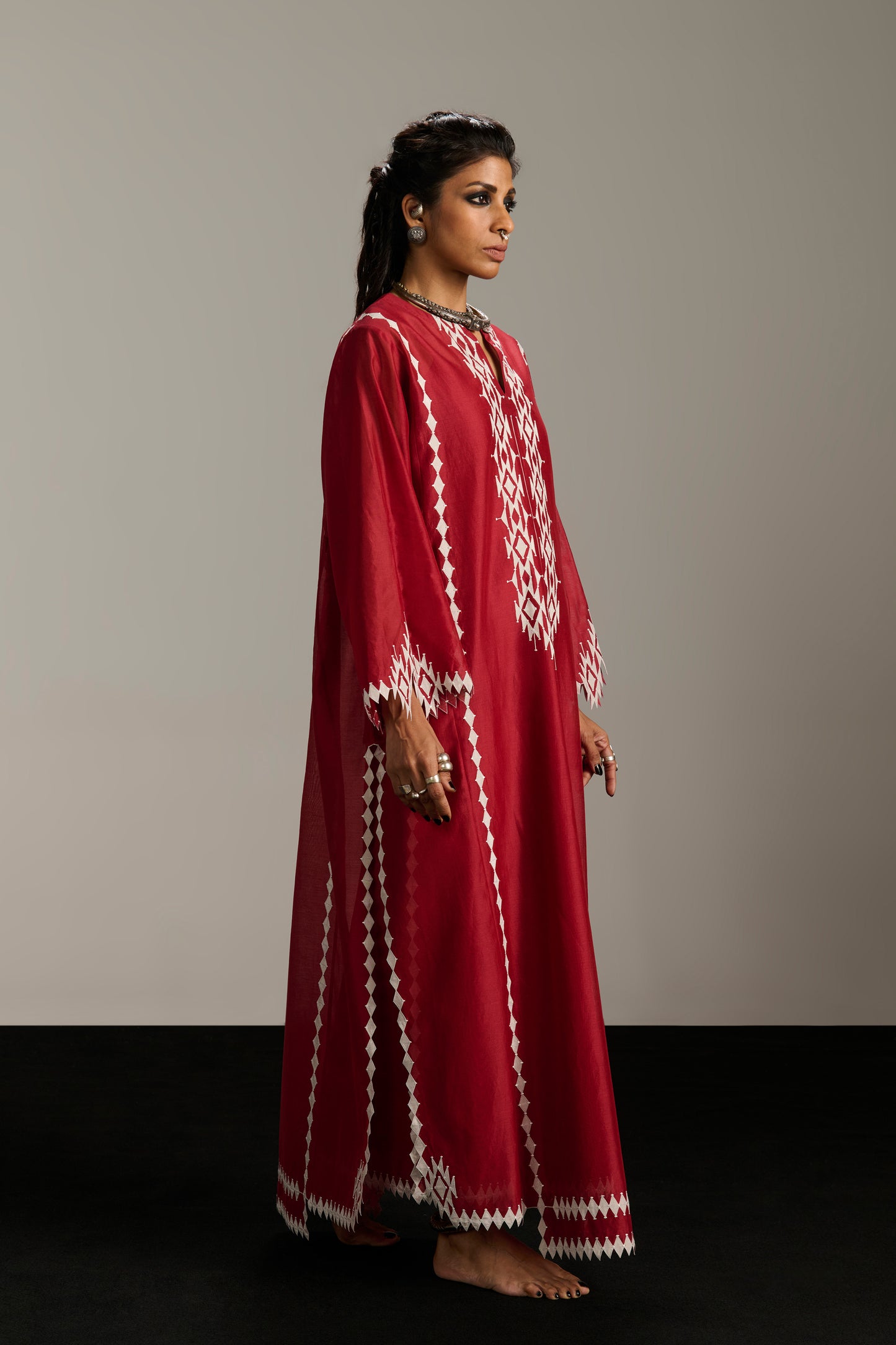 PANELLED LONG KAFTAN