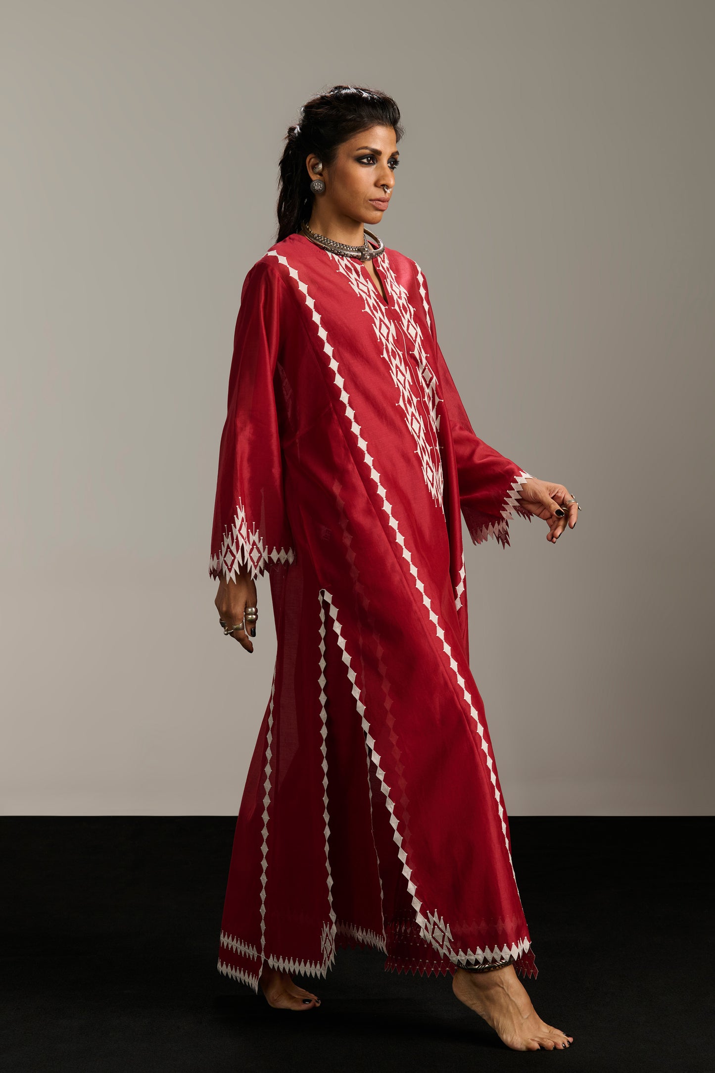 PANELLED LONG KAFTAN