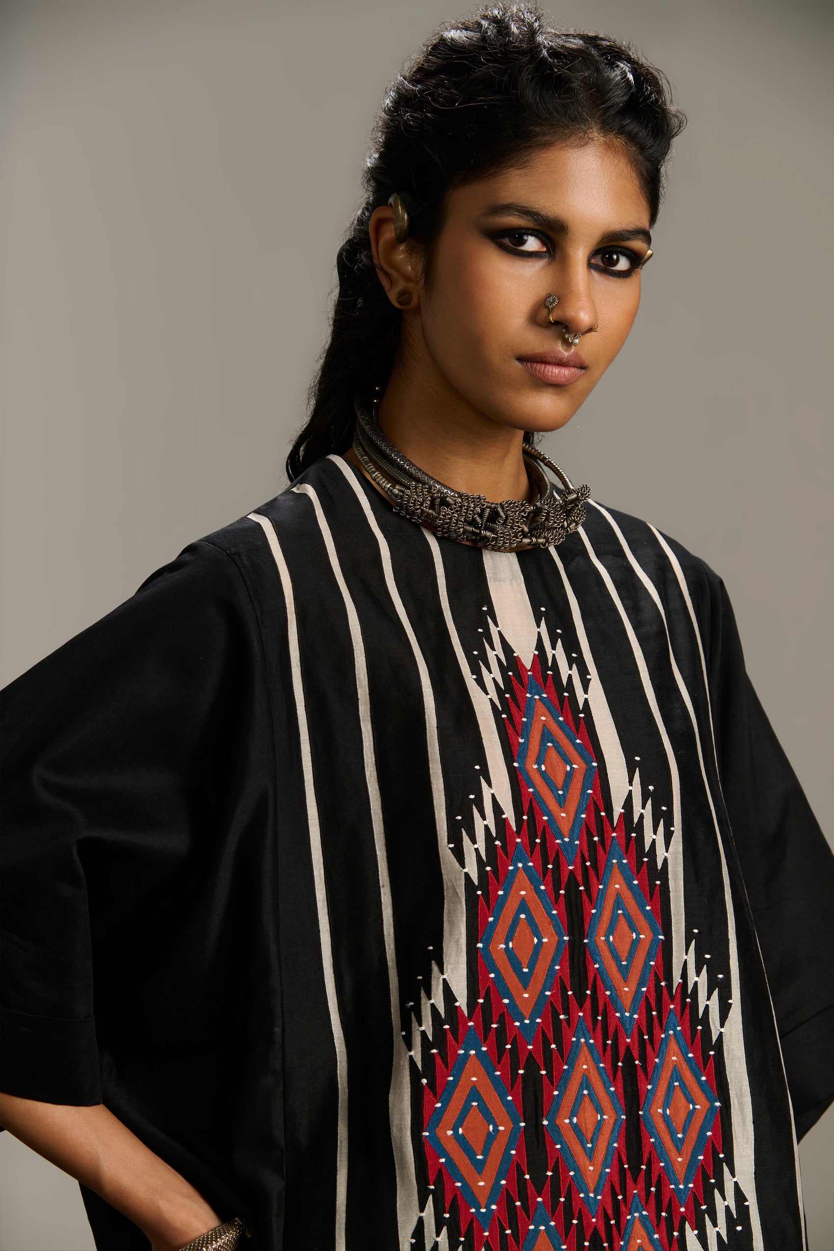 PANELLED KAFTAN SHIRT