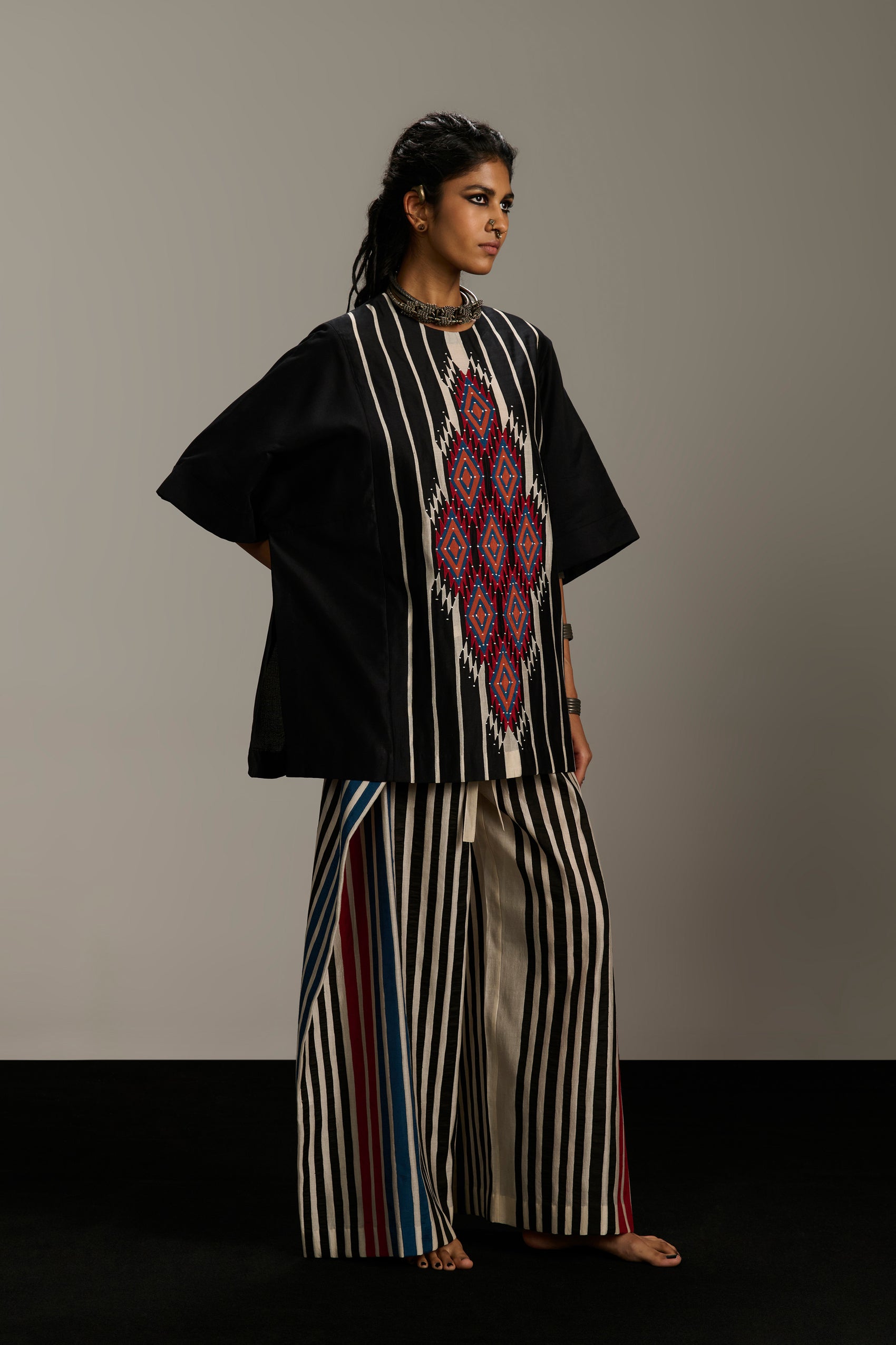 PANELLED KAFTAN SHIRT