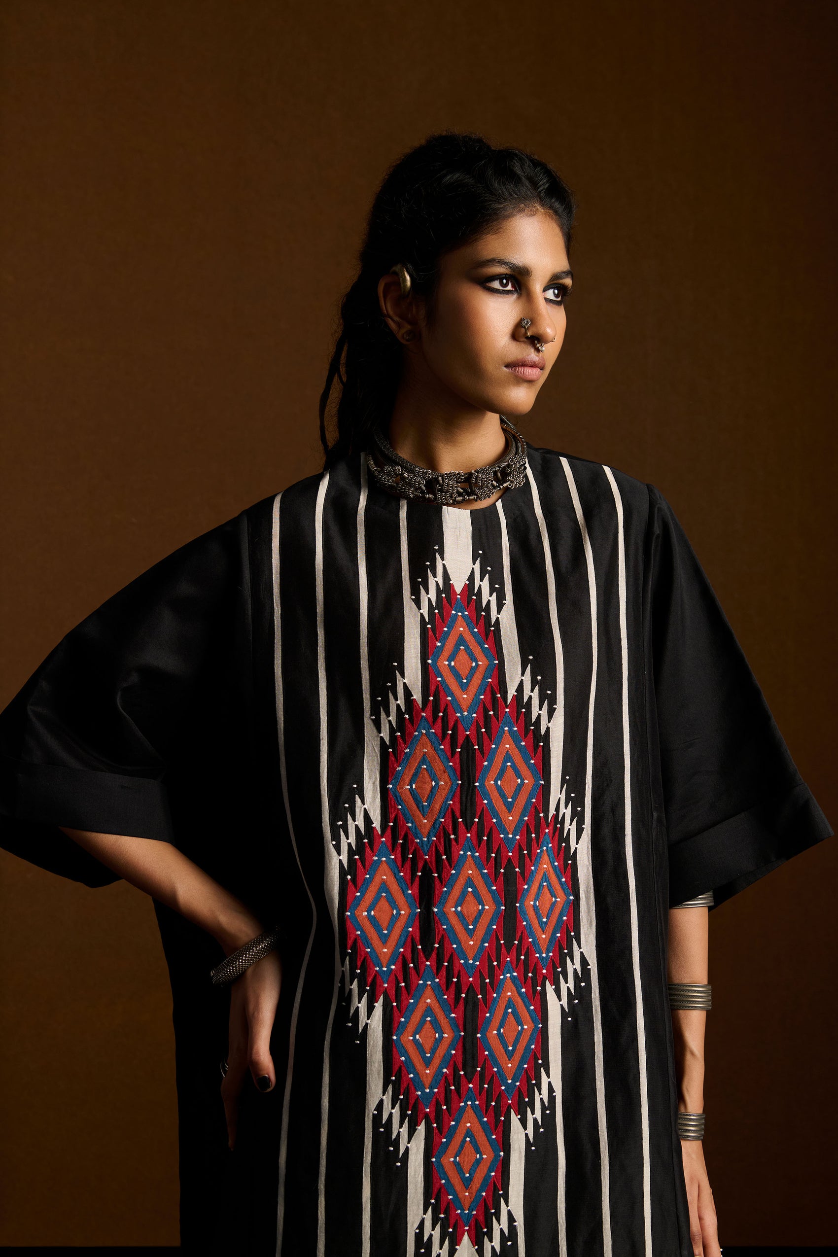 PANELLED KAFTAN SHIRT
