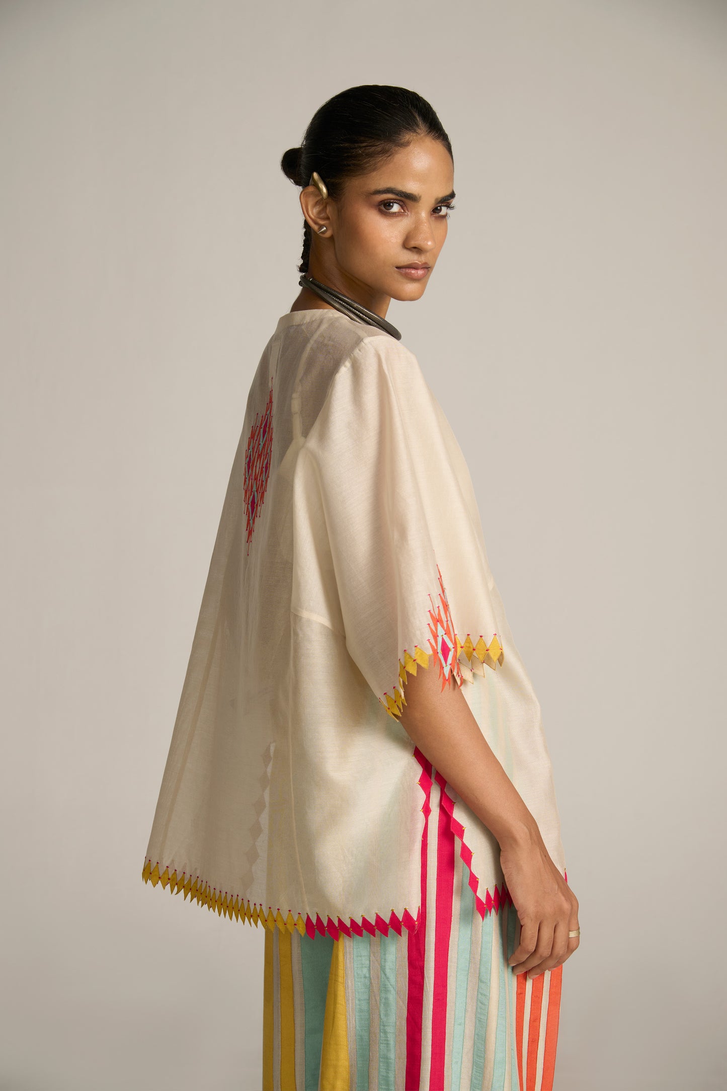 PANELLED KAFTAN SHIRT