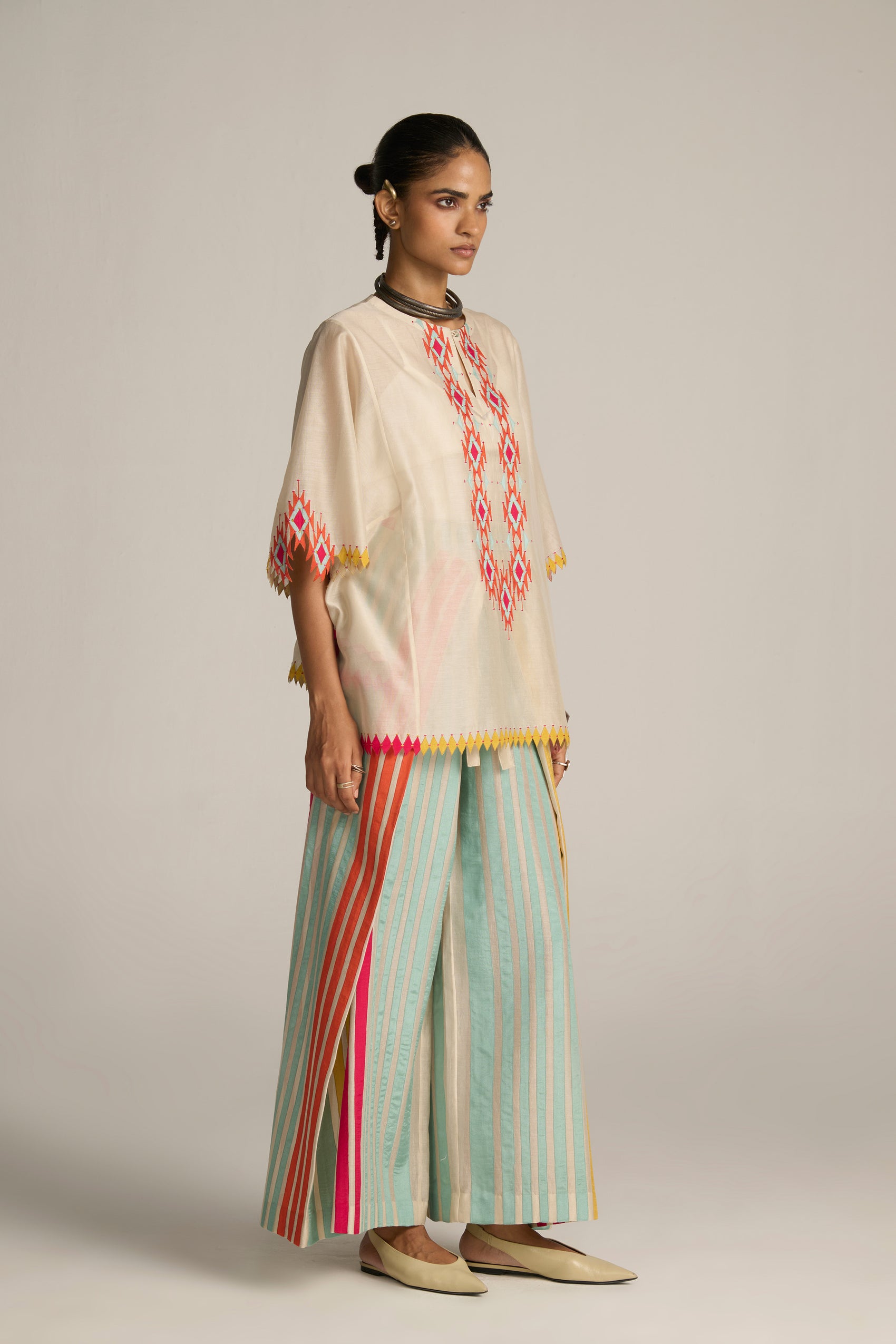 PANELLED KAFTAN SHIRT