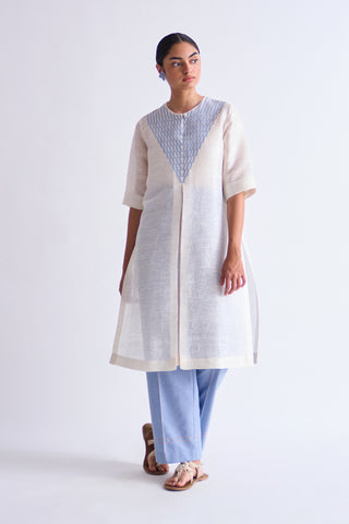 LINEN CENTER PLEATED KAMEEZ