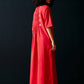 RED CENTRE GATHER DRESS