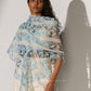 GEOMETRIC FLORAL CUTWORK SCARF IVR/SKY