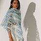 GEOMETRIC FLORAL CUTWORK SCARF IVR/SKY