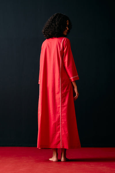 RED TRIBAL A-LINE DRESS