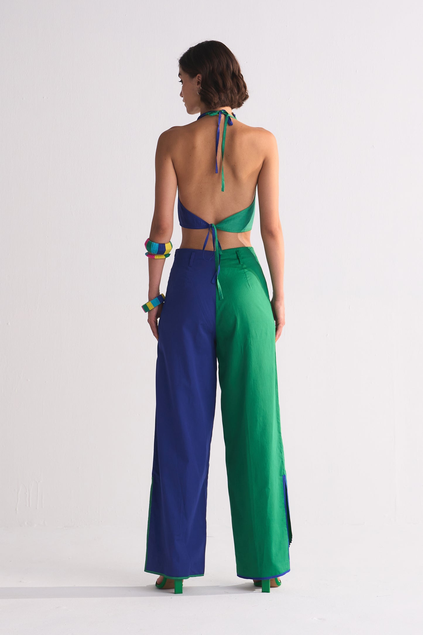 SCALLOP APPLIQUE' 2 COLOUR PANTS