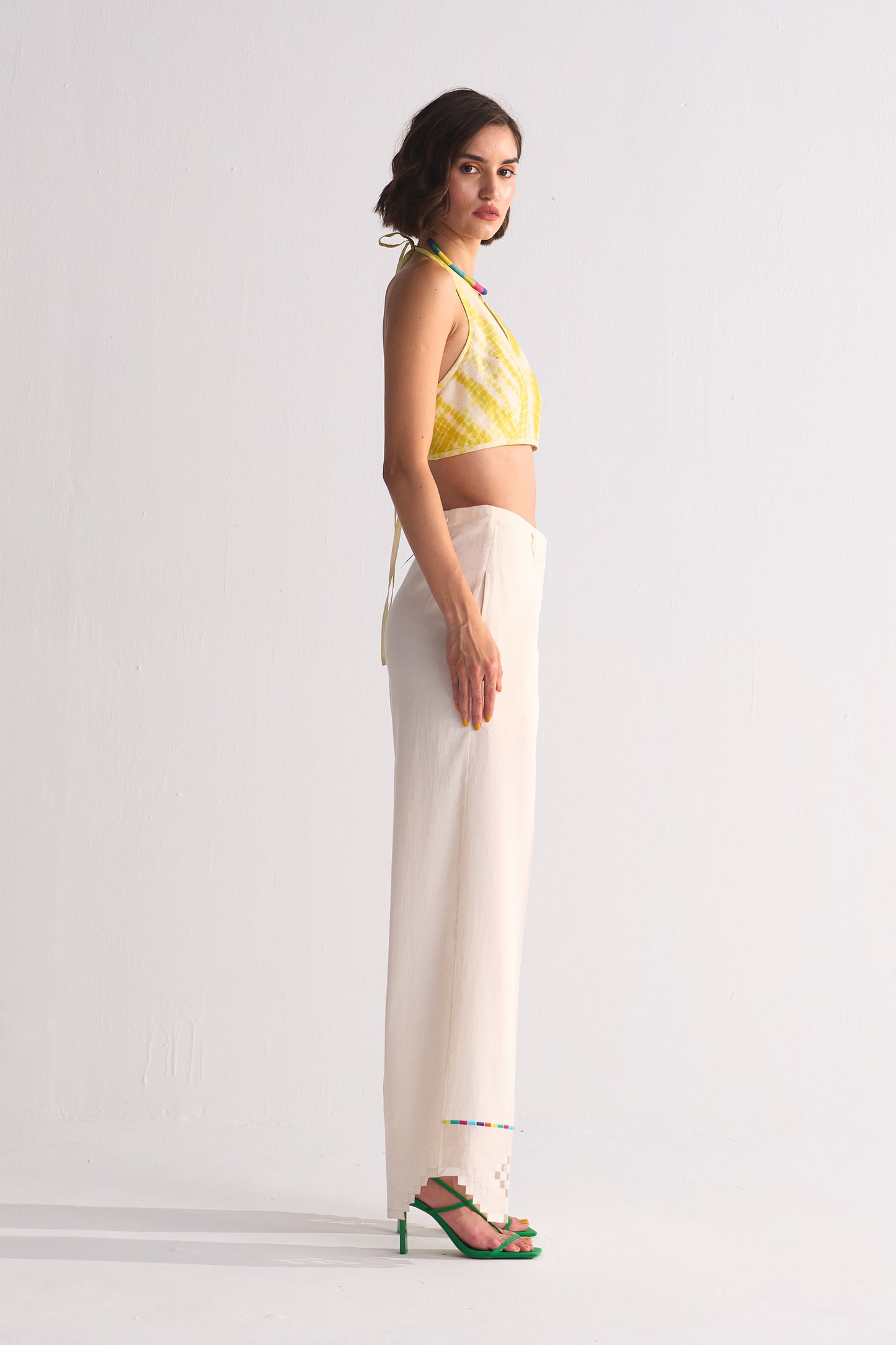 APPLIQUE' CUTWORK AND THREAD PANTS