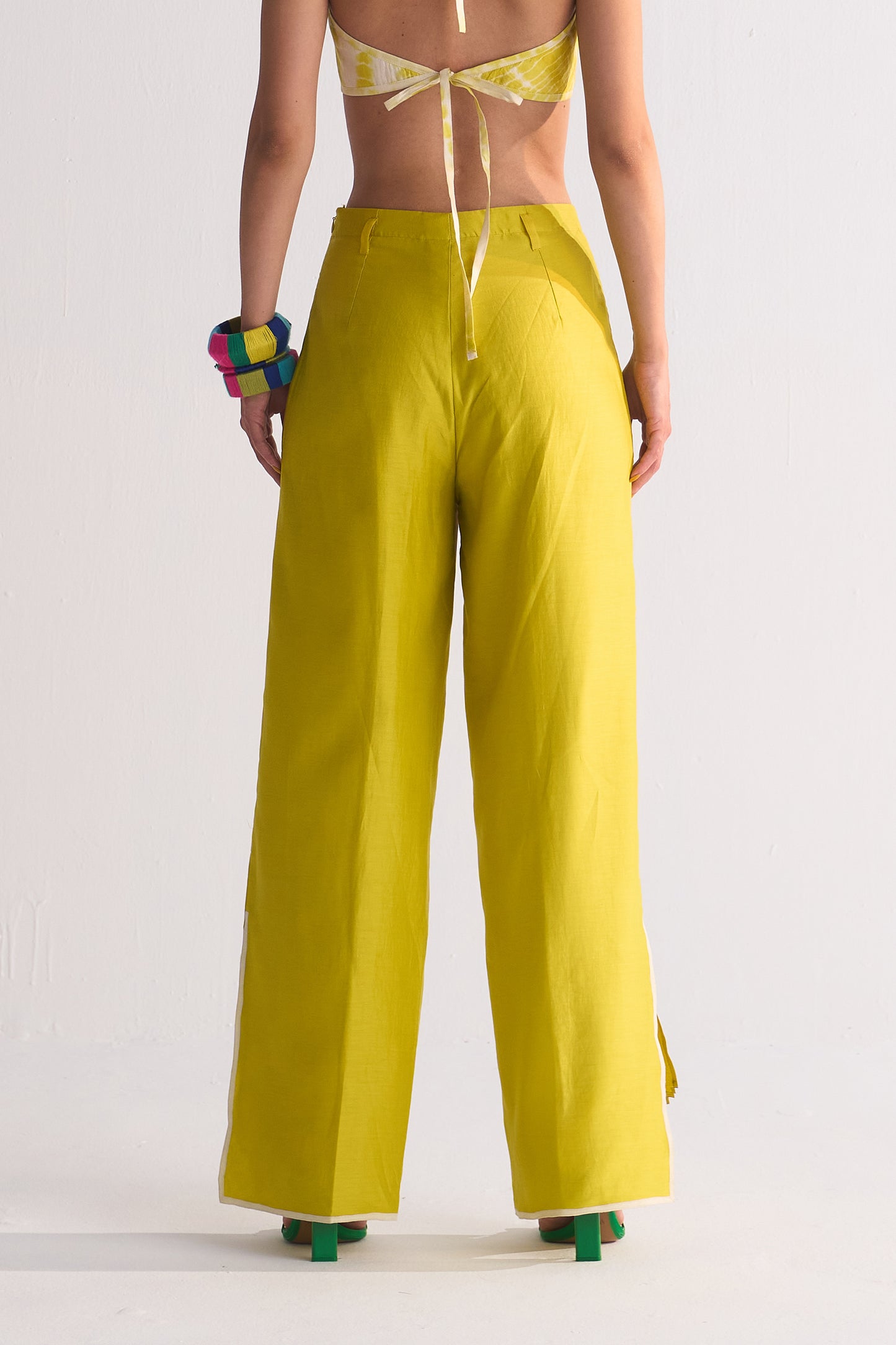 2 COLOUR SLIT APPLIQUE' PANTS