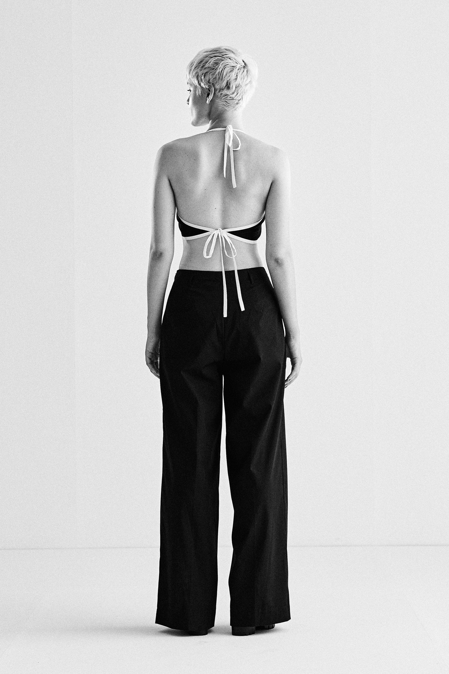 SLIT APPLIQUE' STRAIGHT PANTS