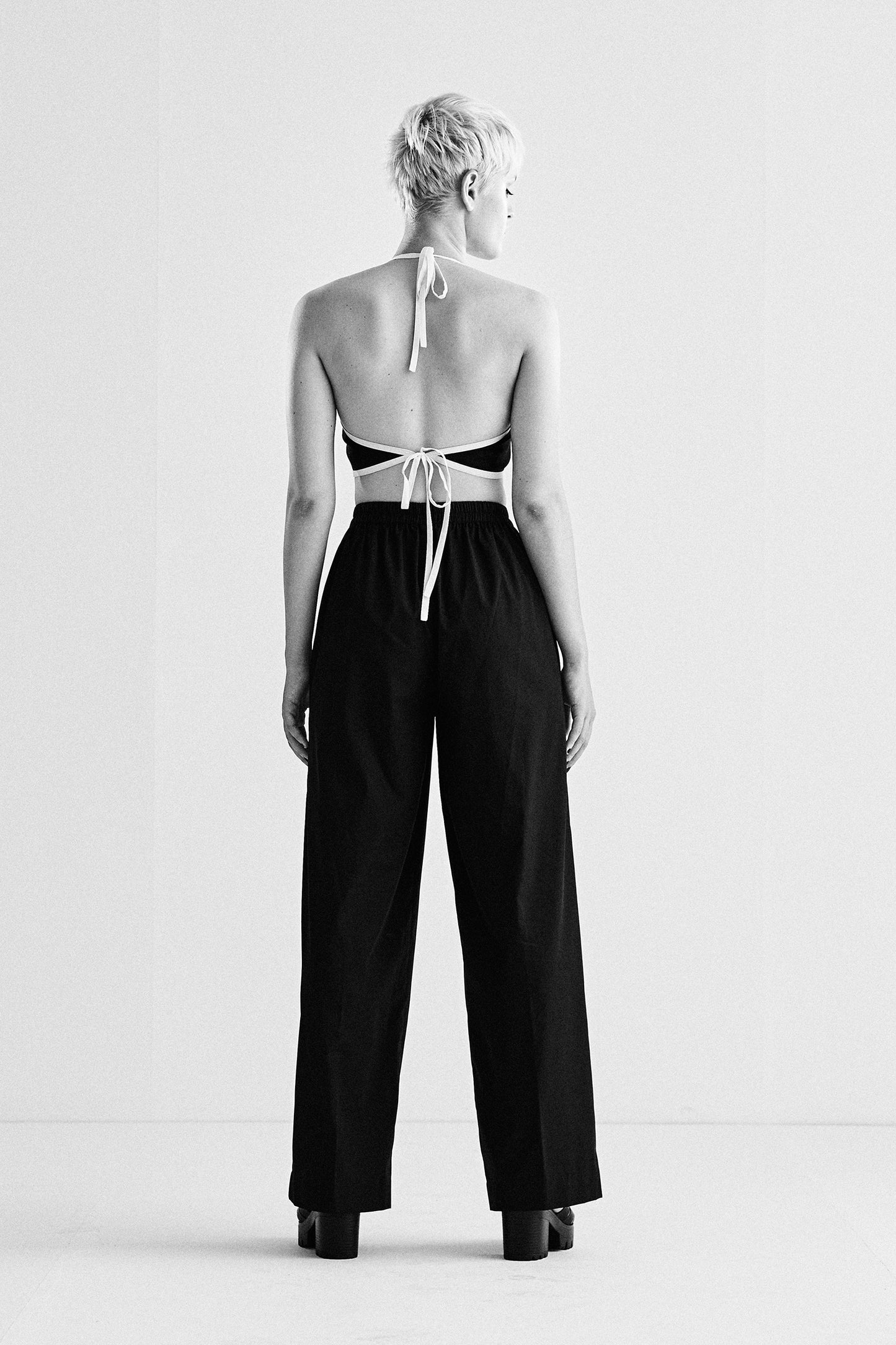 ELASTICATED PLAIN PANTS