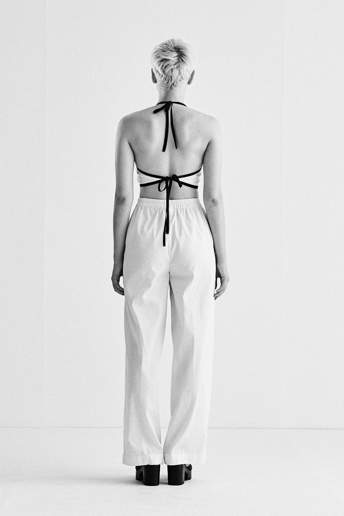 ELASTICATED PLAIN PANTS