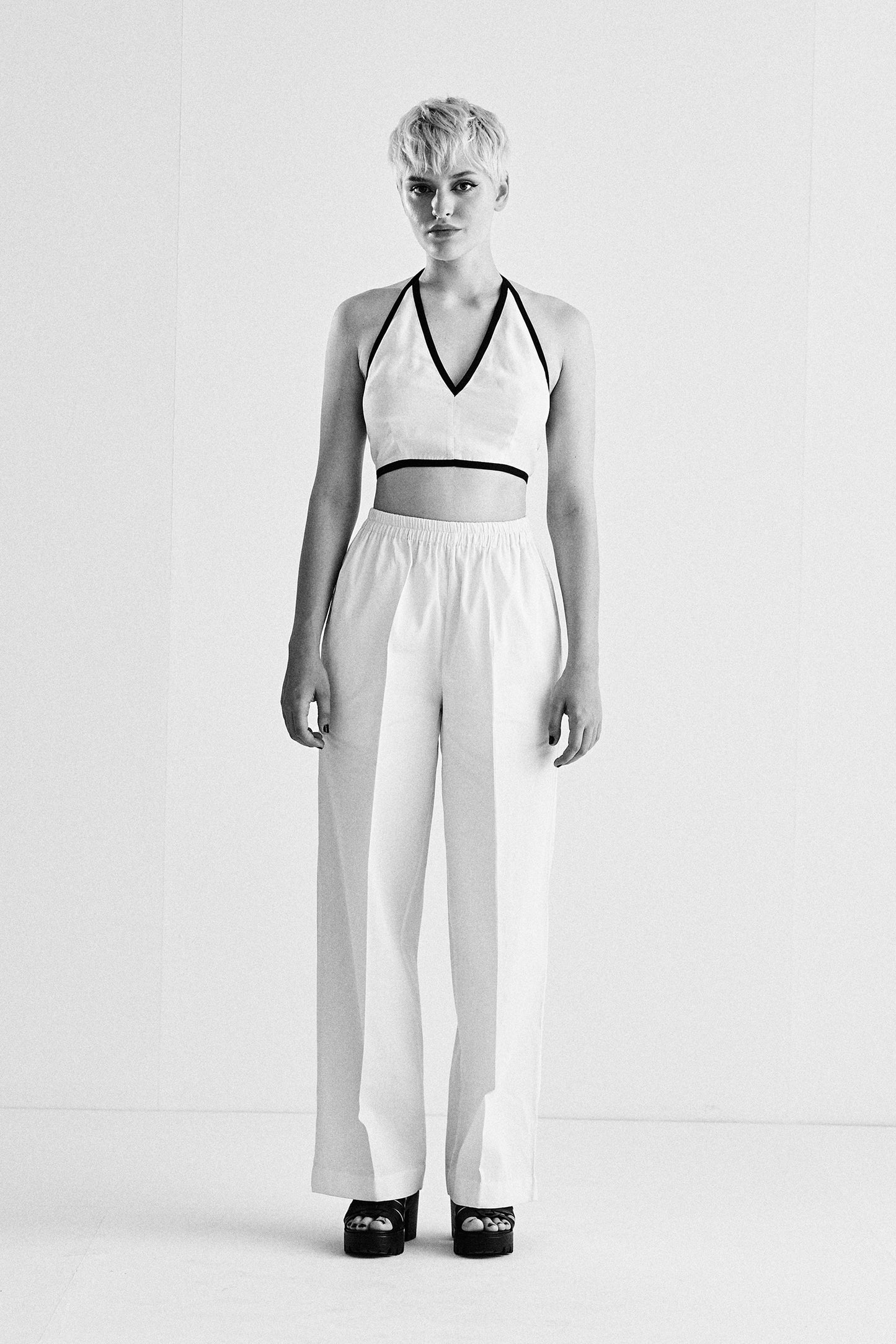 ELASTICATED PLAIN PANTS