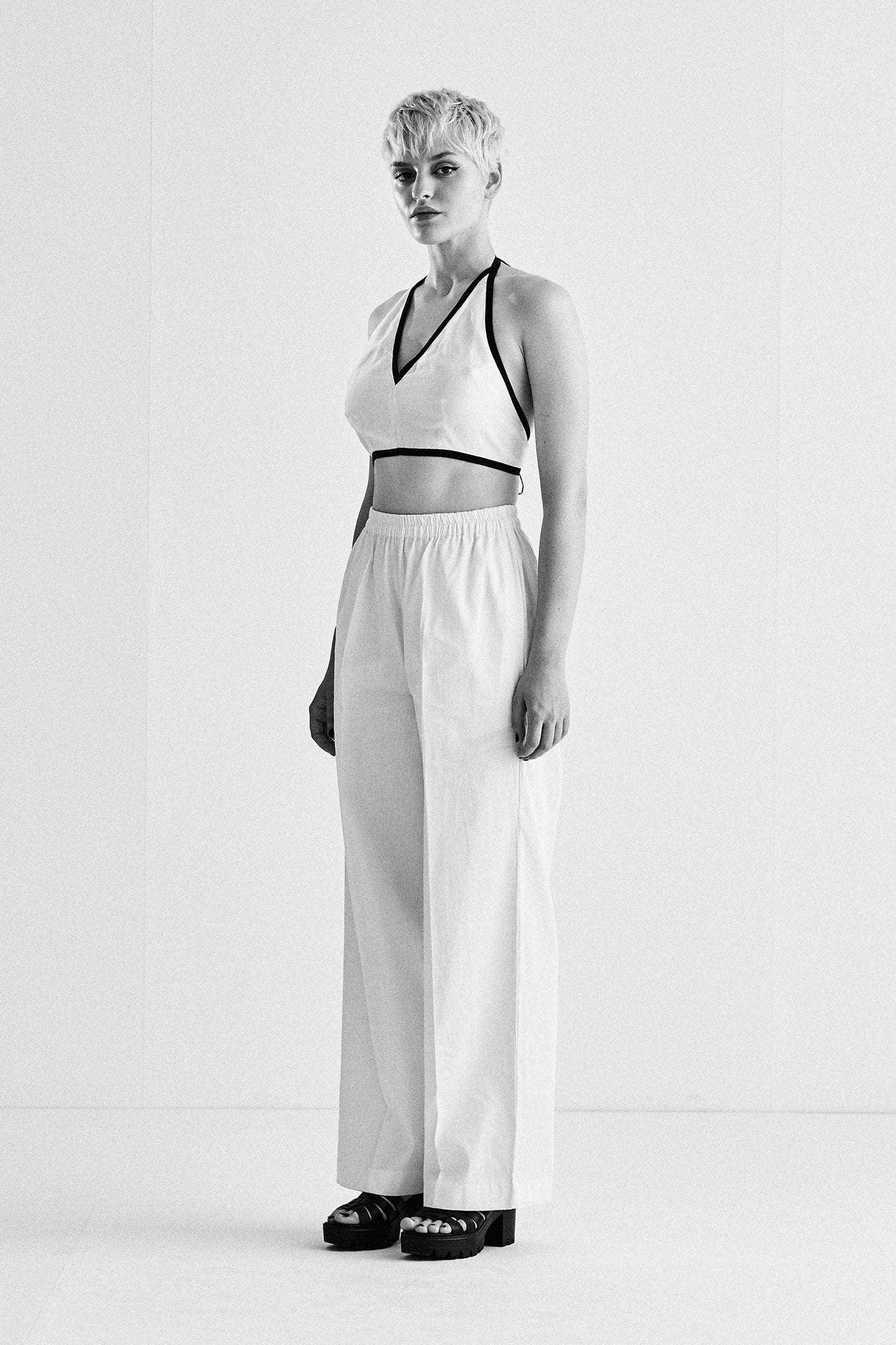 ELASTICATED PLAIN PANTS