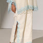 GEOMETRIC FLORAL CUTWORK SLIT PANTS IVR