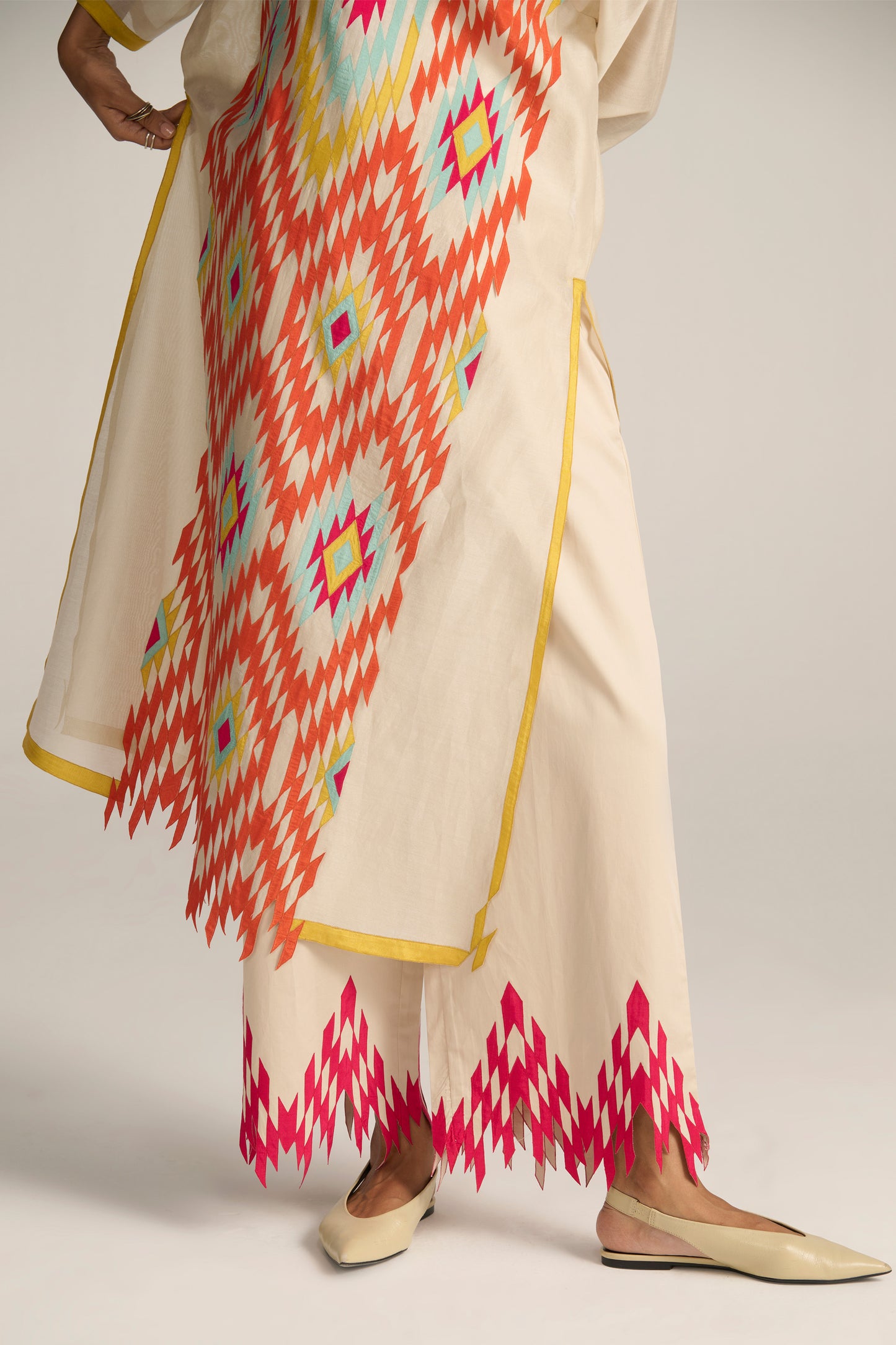 PANELLED A-LINE KAMEEZ