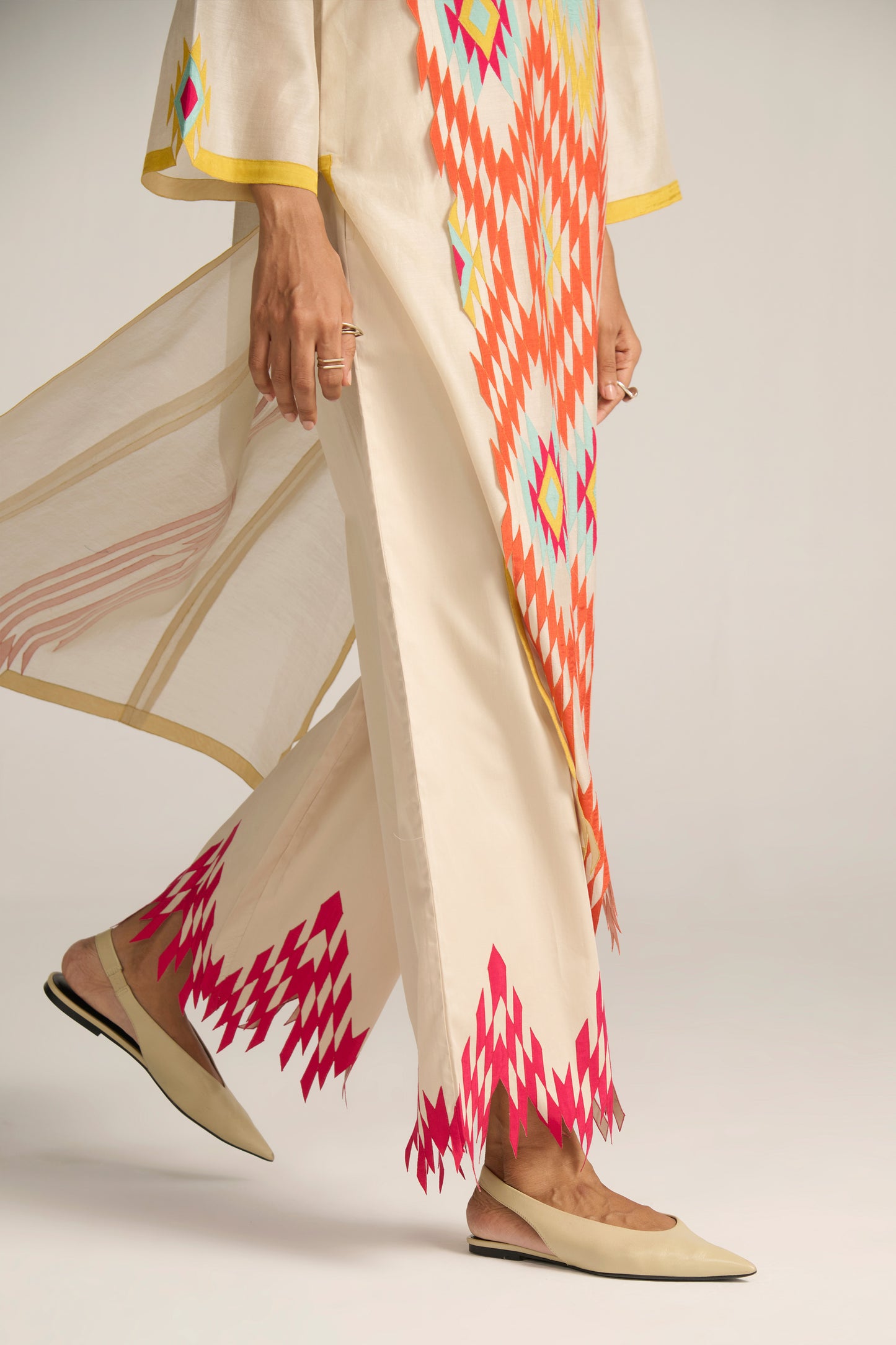 PANELLED A-LINE KAMEEZ