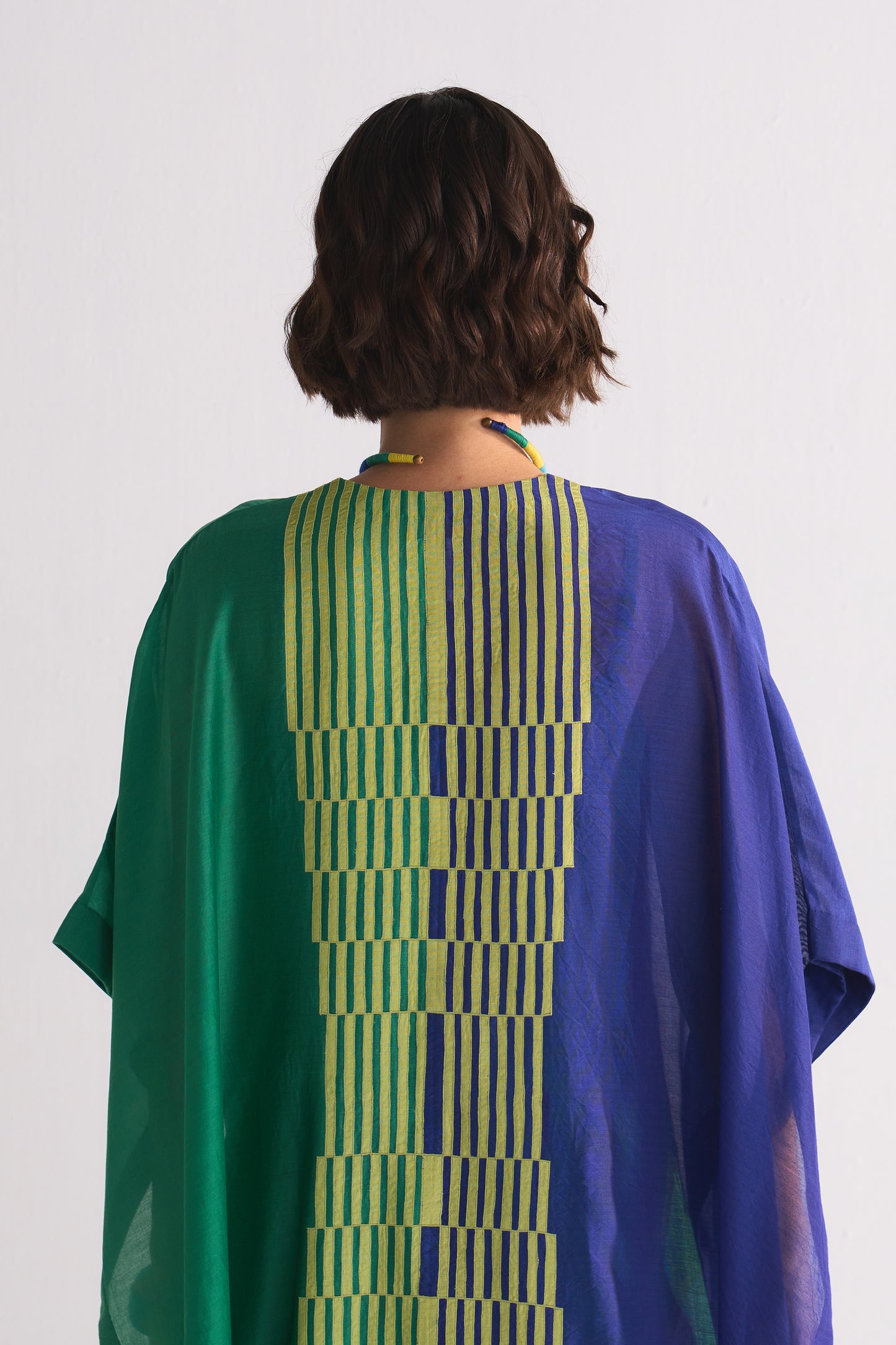 COLOUR BLOCKED APPLIQUE' KAFTAN