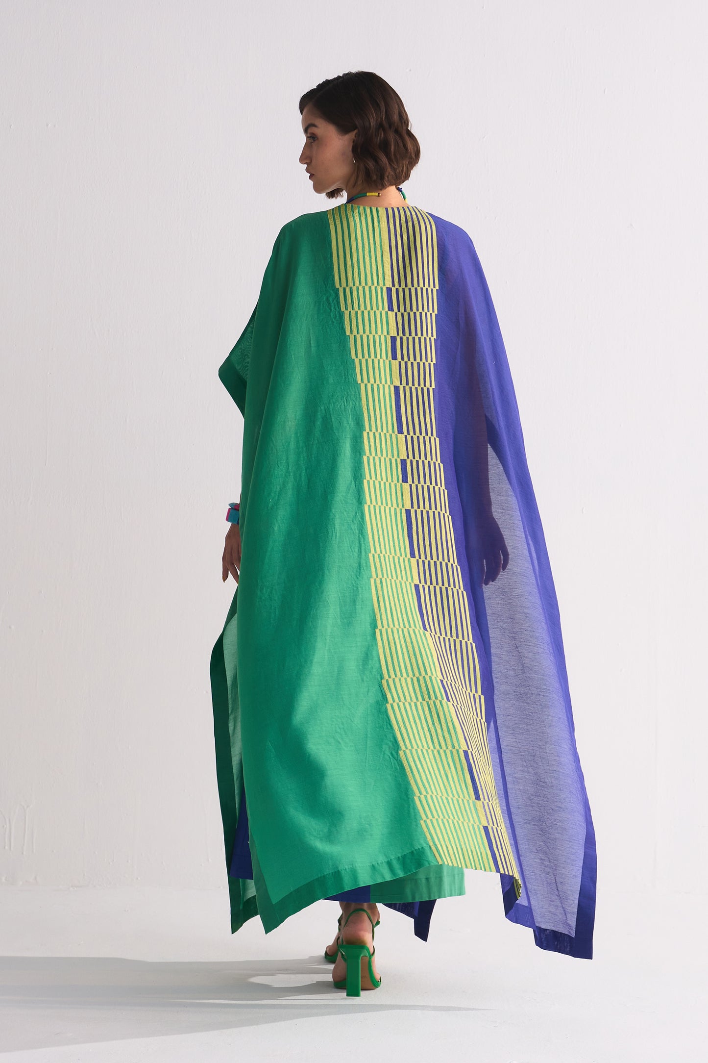 COLOUR BLOCKED APPLIQUE' KAFTAN