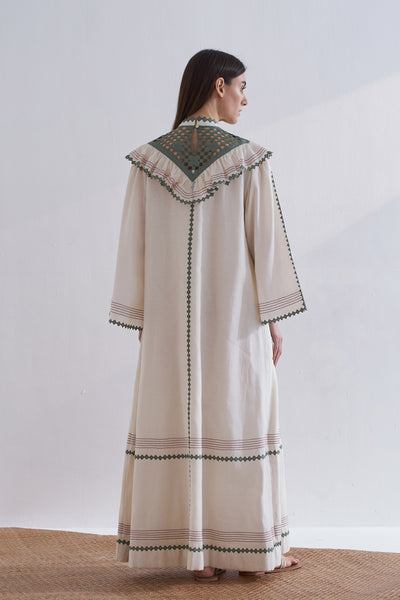 YOKE CUTWORK DRESS