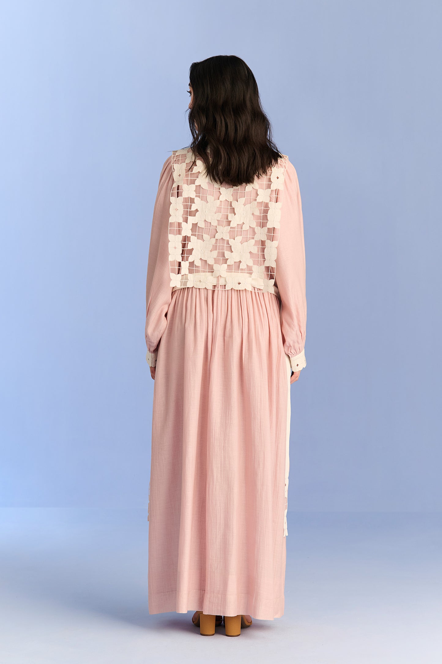 CUTWORK YOKE SHIRT DRESS
