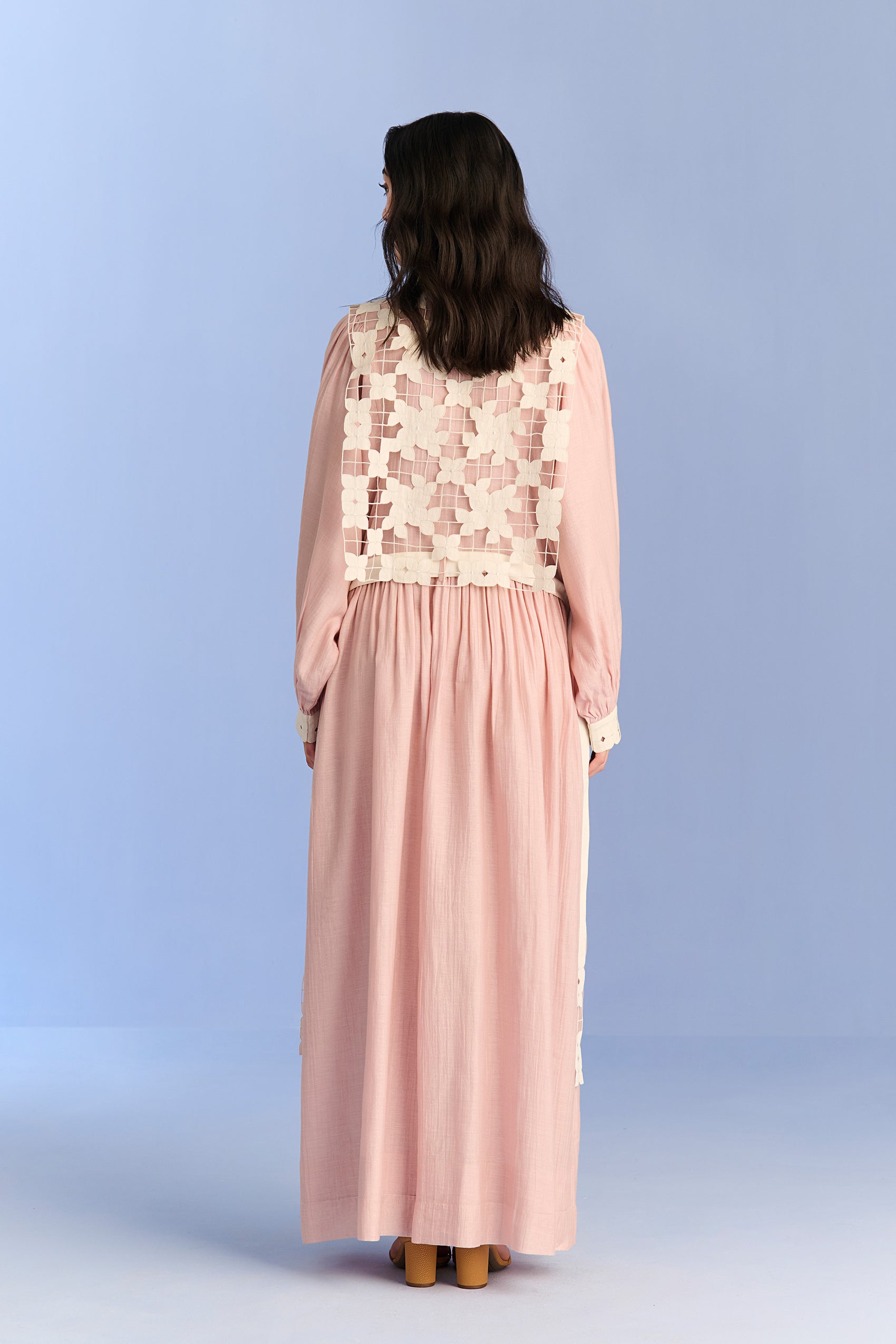 CUTWORK YOKE SHIRT DRESS