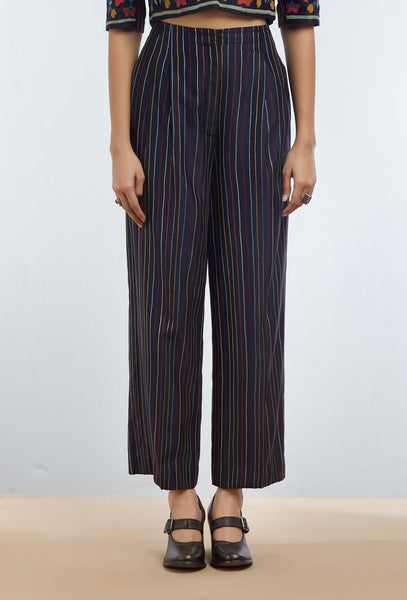 PLEATED STRIPE PANT
