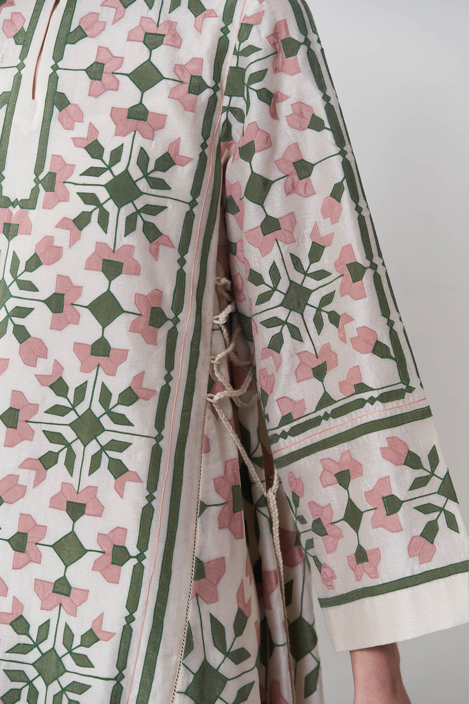 GEOMETRIC FLORAL A-LINE DRESS