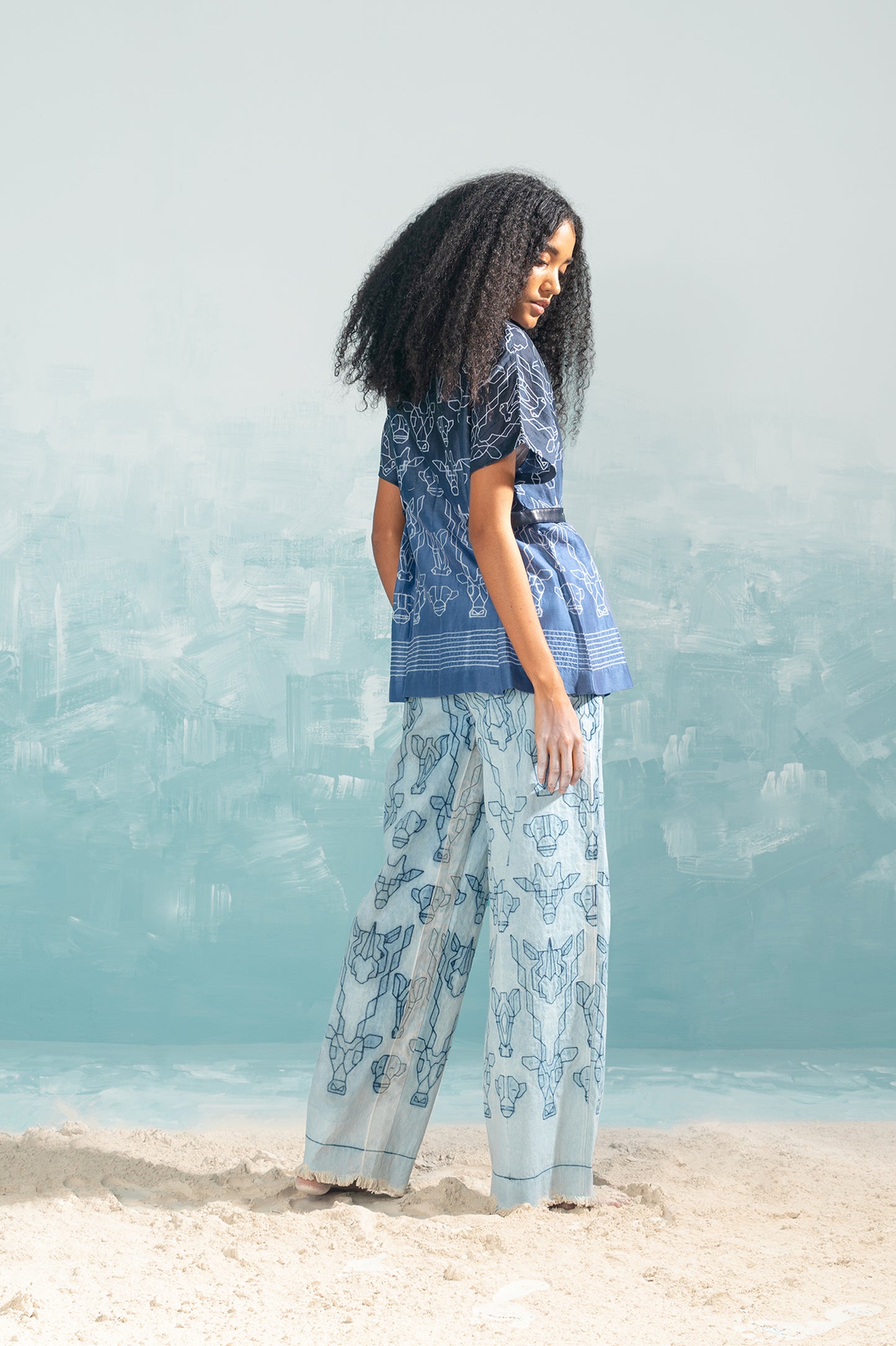 NILE SHIBORI DENIM PANTS