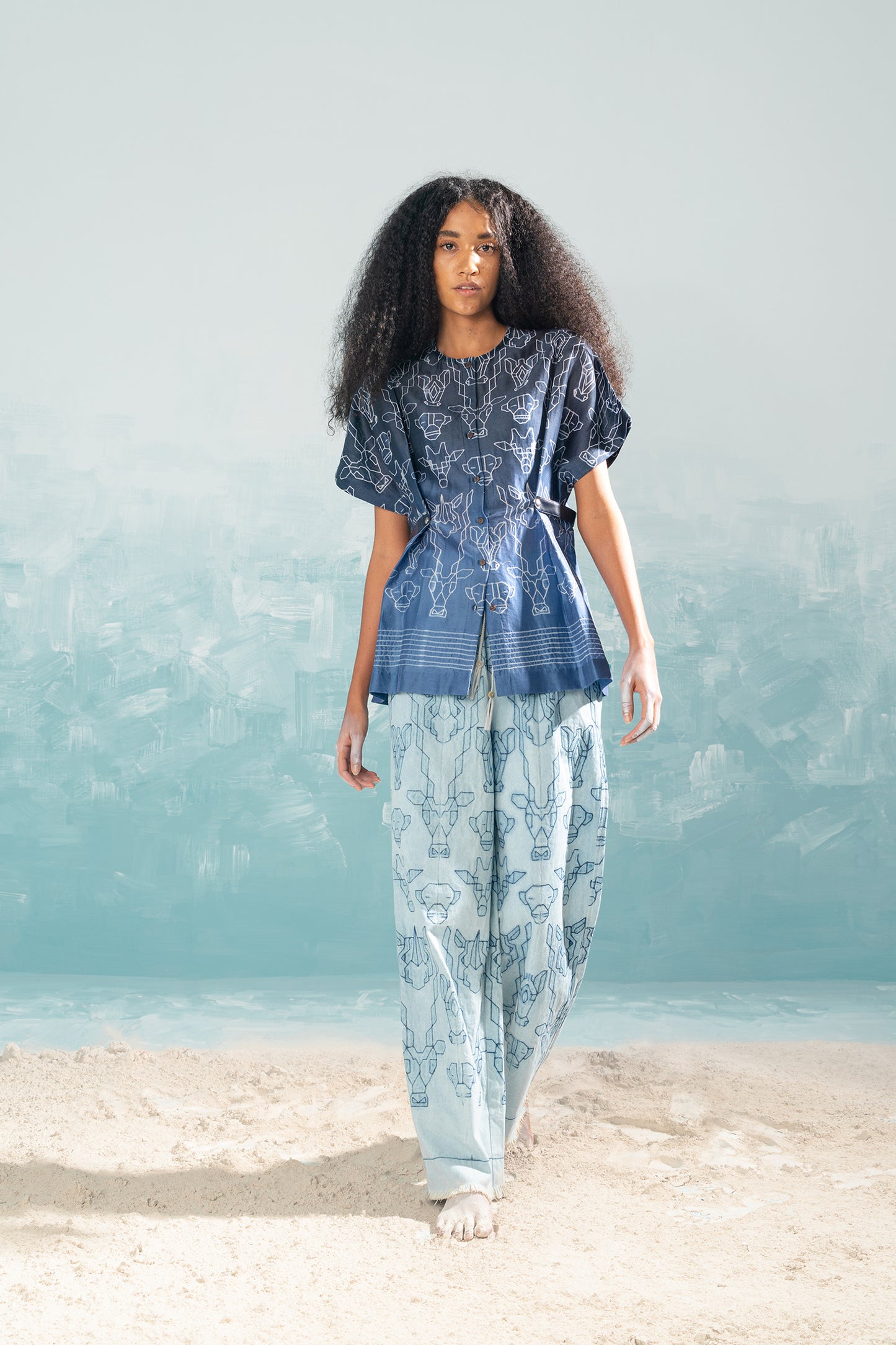 NILE SHIBORI DENIM PANTS