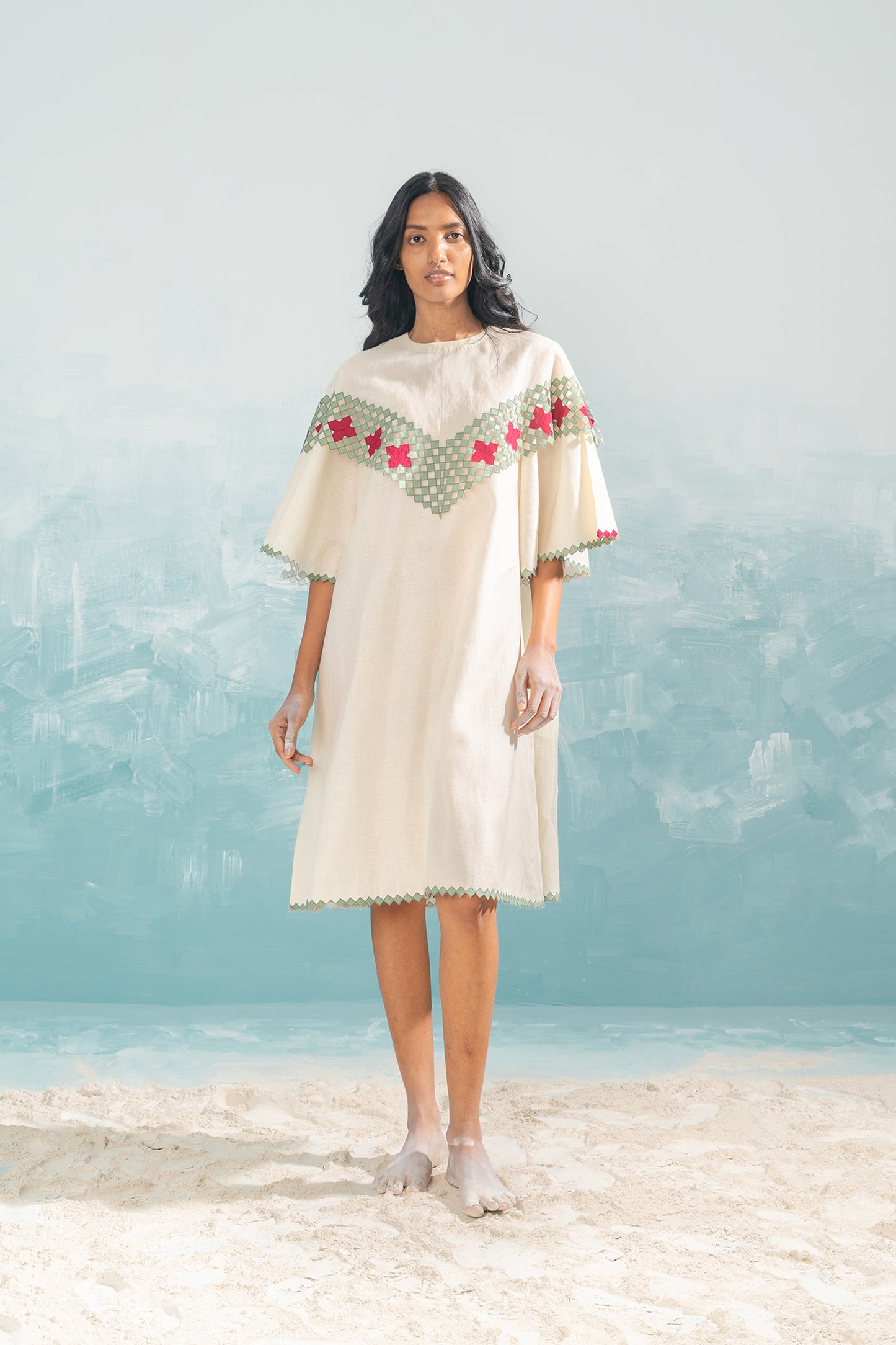 NILE CAPE CUTWORK DRESS