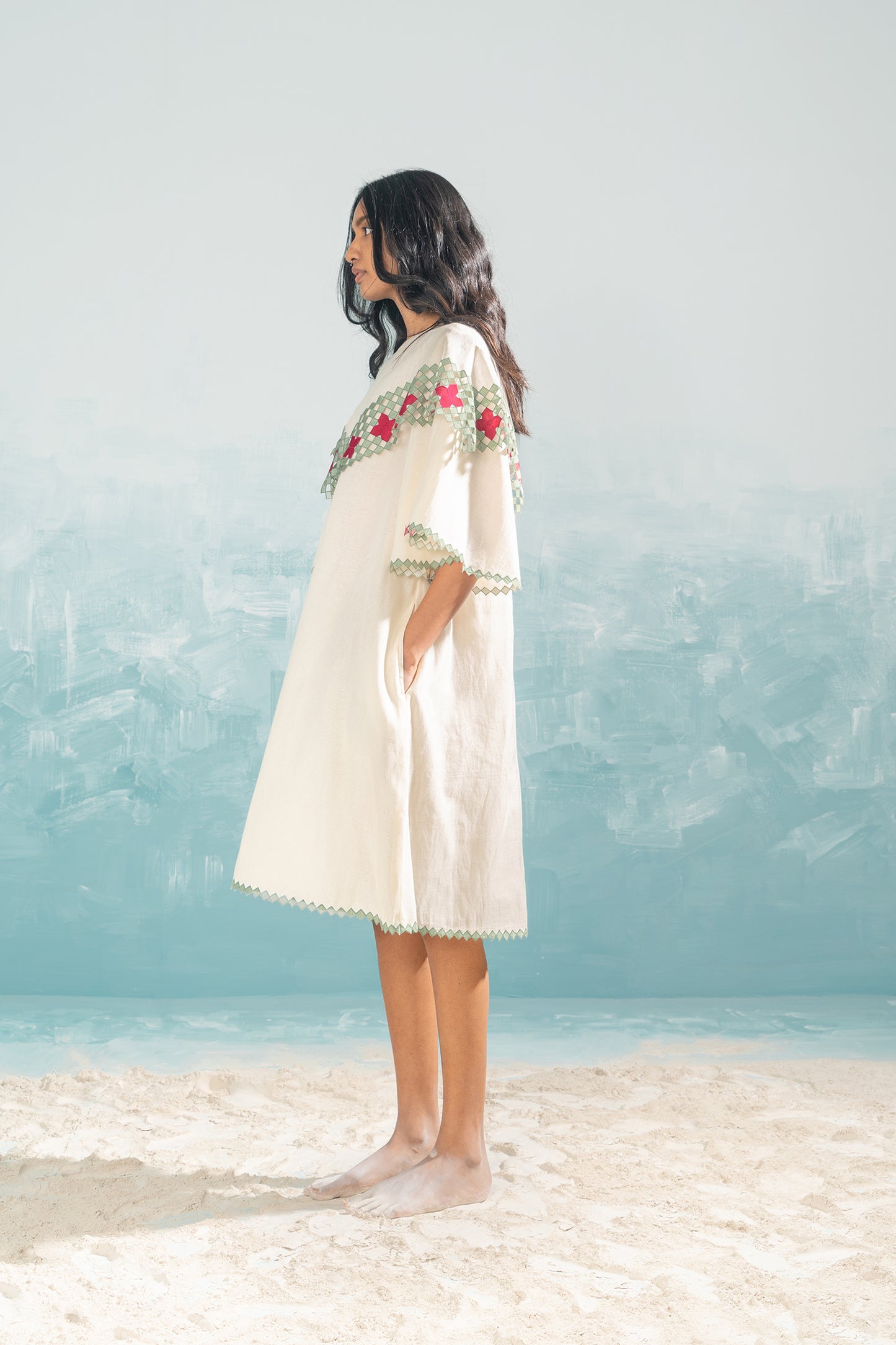 NILE CAPE CUTWORK DRESS