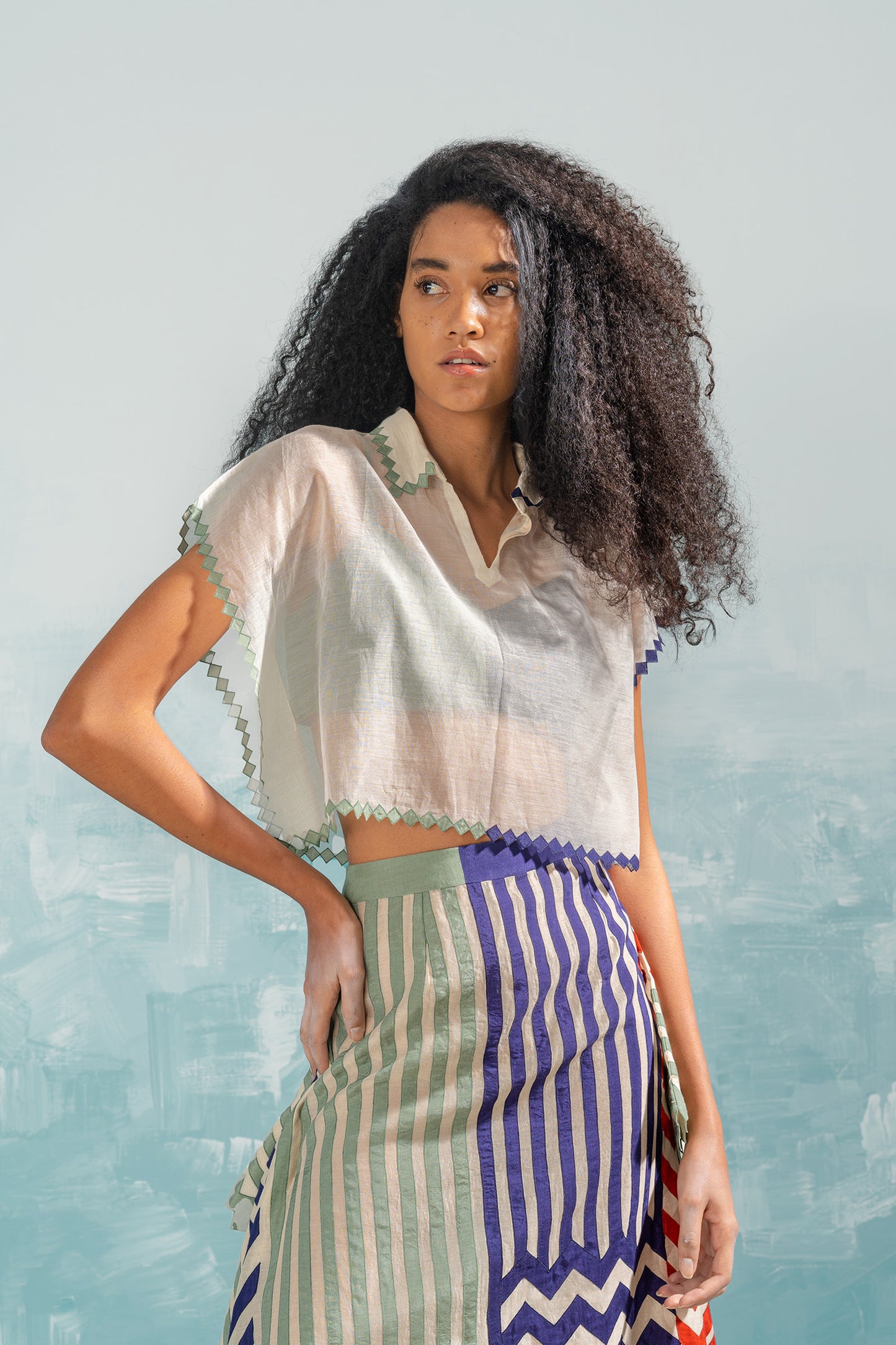 NILE CROP KAFTAN WITH BRALET